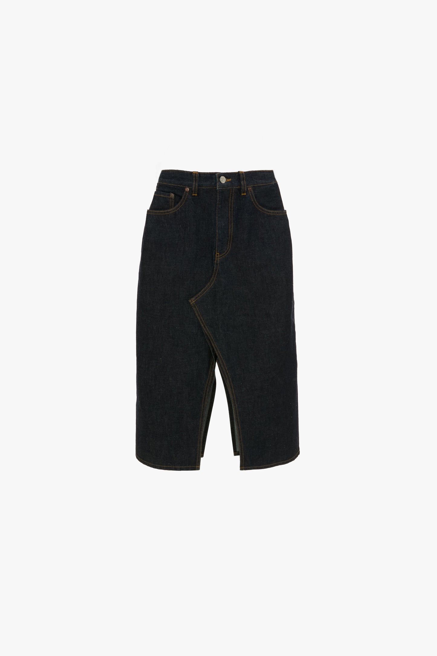 Kick Pocket Denim Skirt In Light Rinse