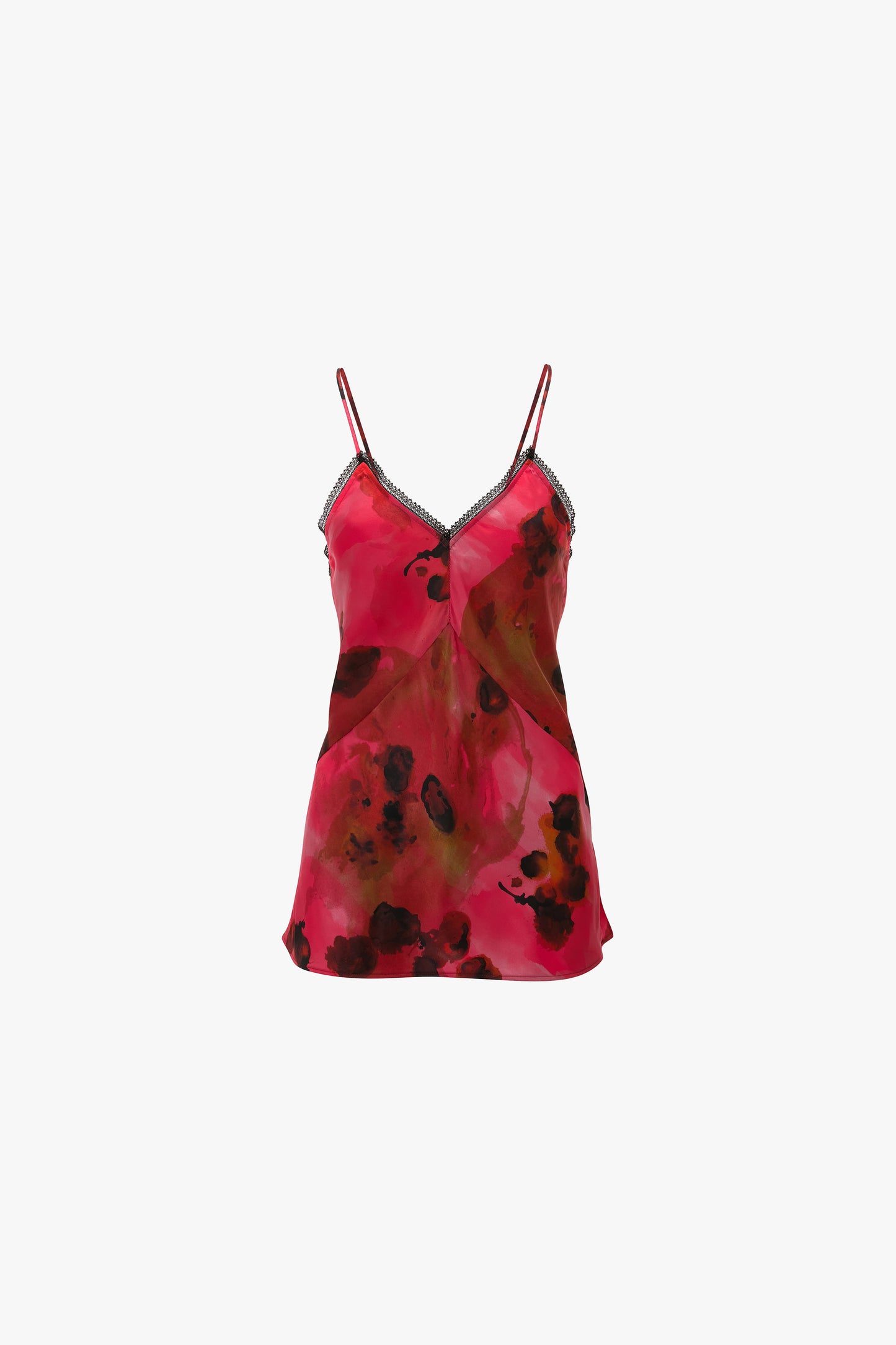 Lace Cami Top In Raspberry Floral Print