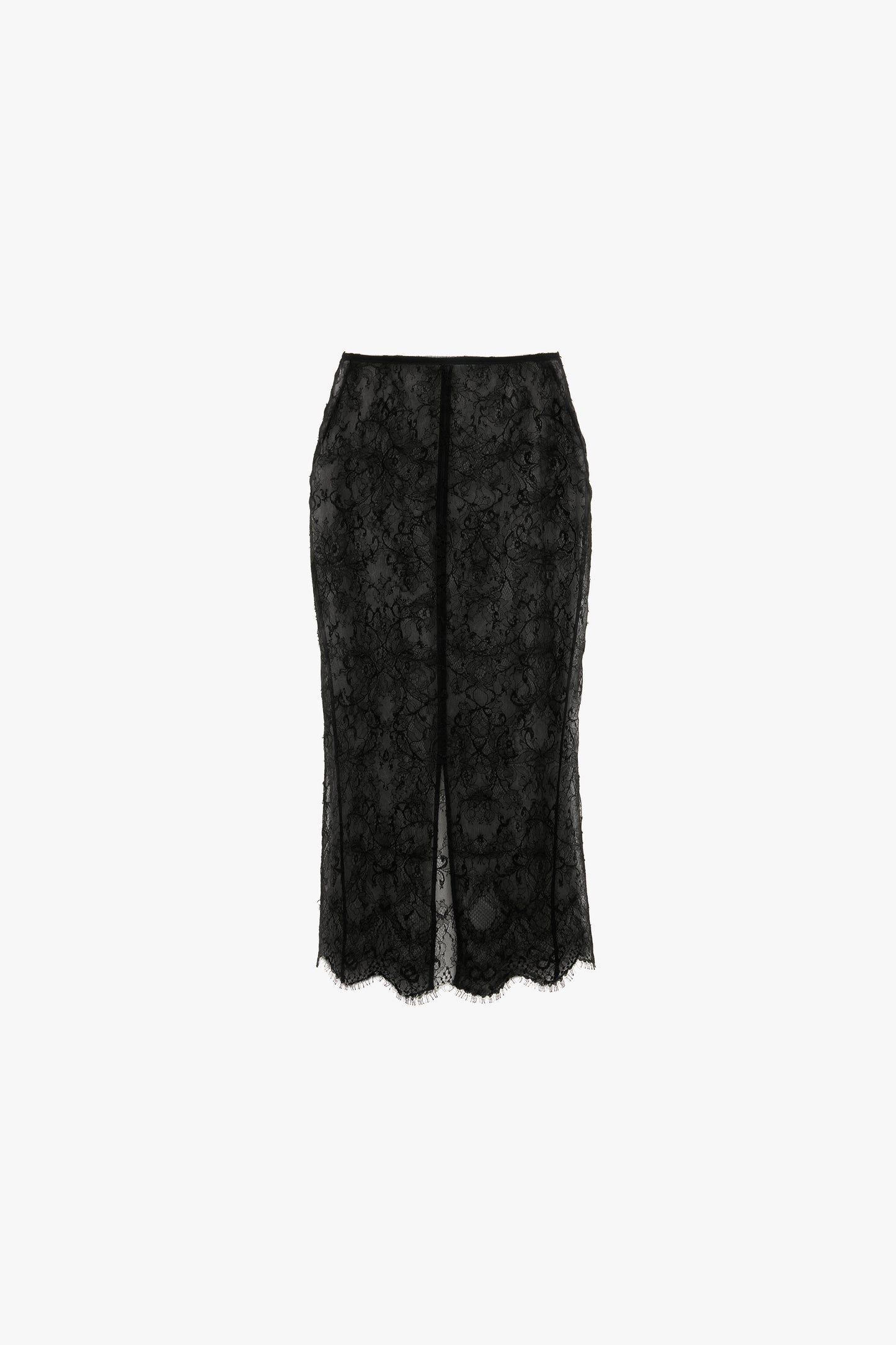 Lace Pencil Skirt In Black