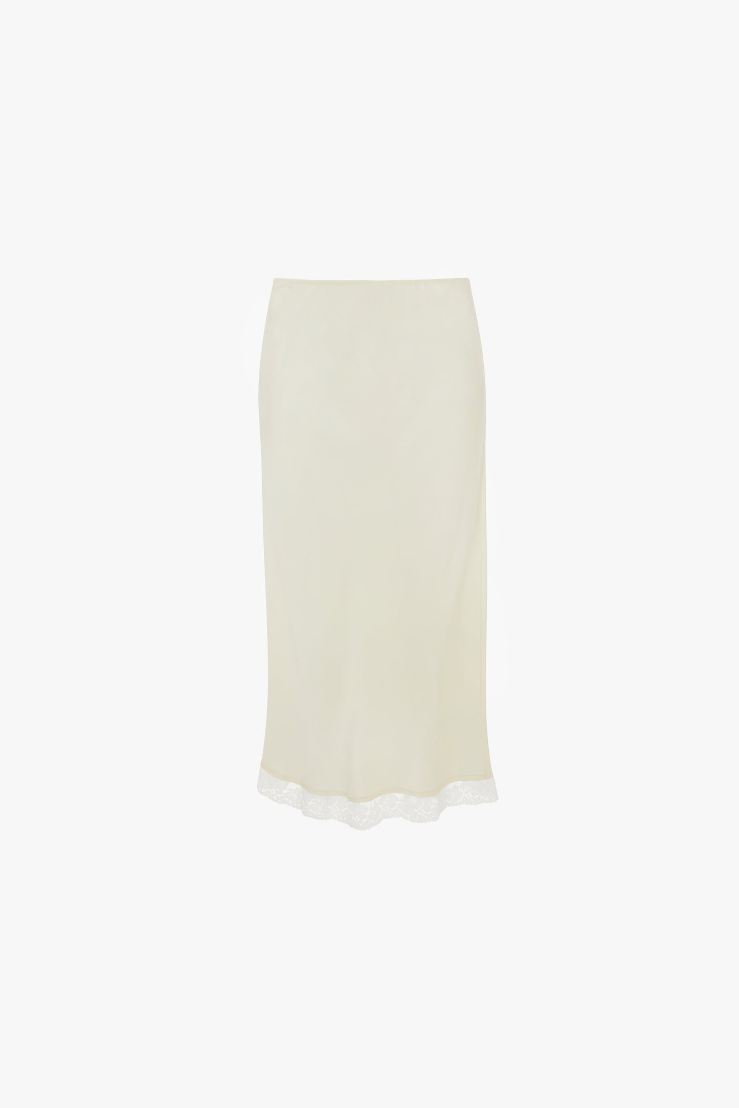 Lace Trim Slip Skirt In Ivory