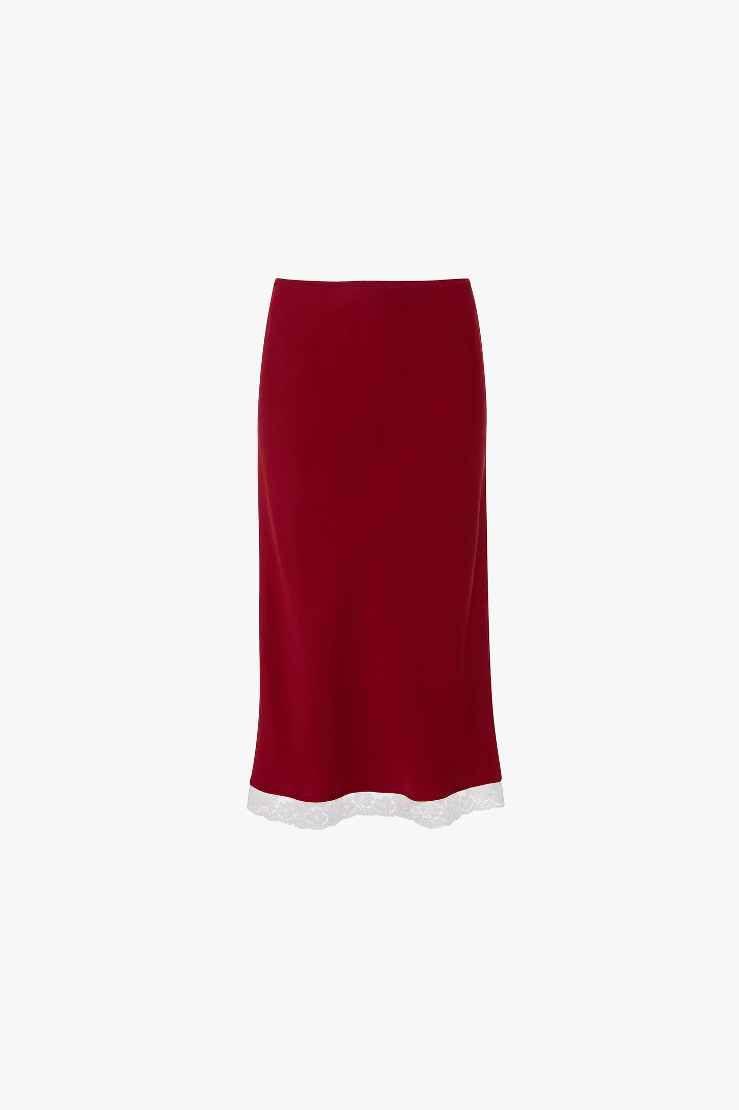 Lace Trim Slip Skirt In Rose