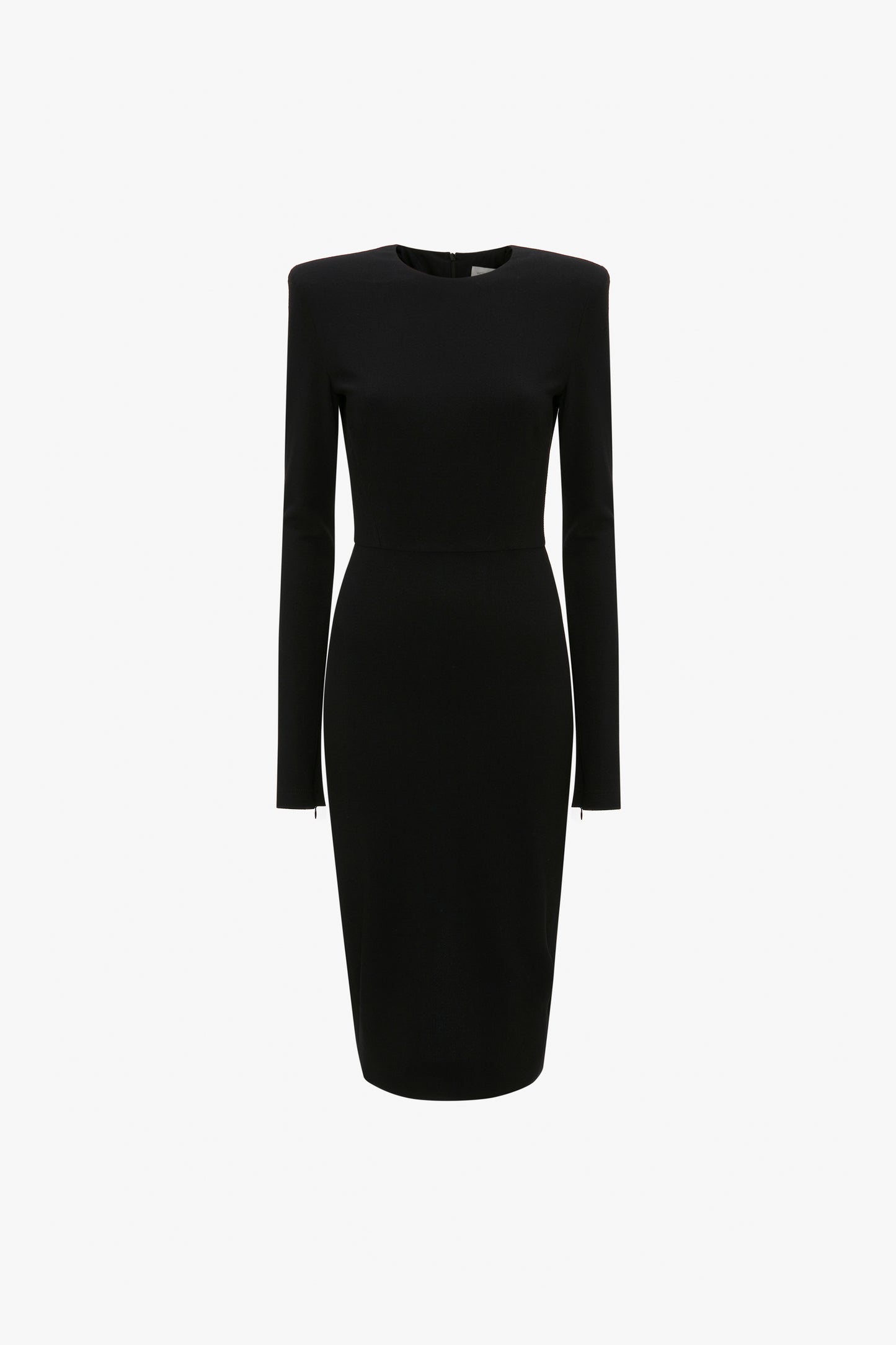 Long Sleeve Fitted T-Shirt Dress In Black
