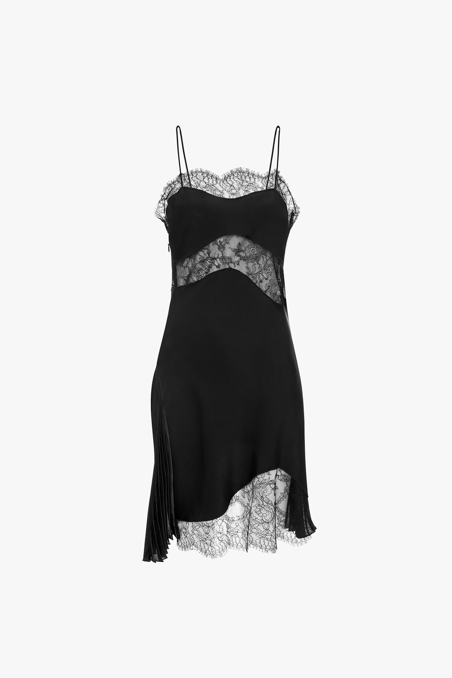 Mini Lace Cami Dress In Black