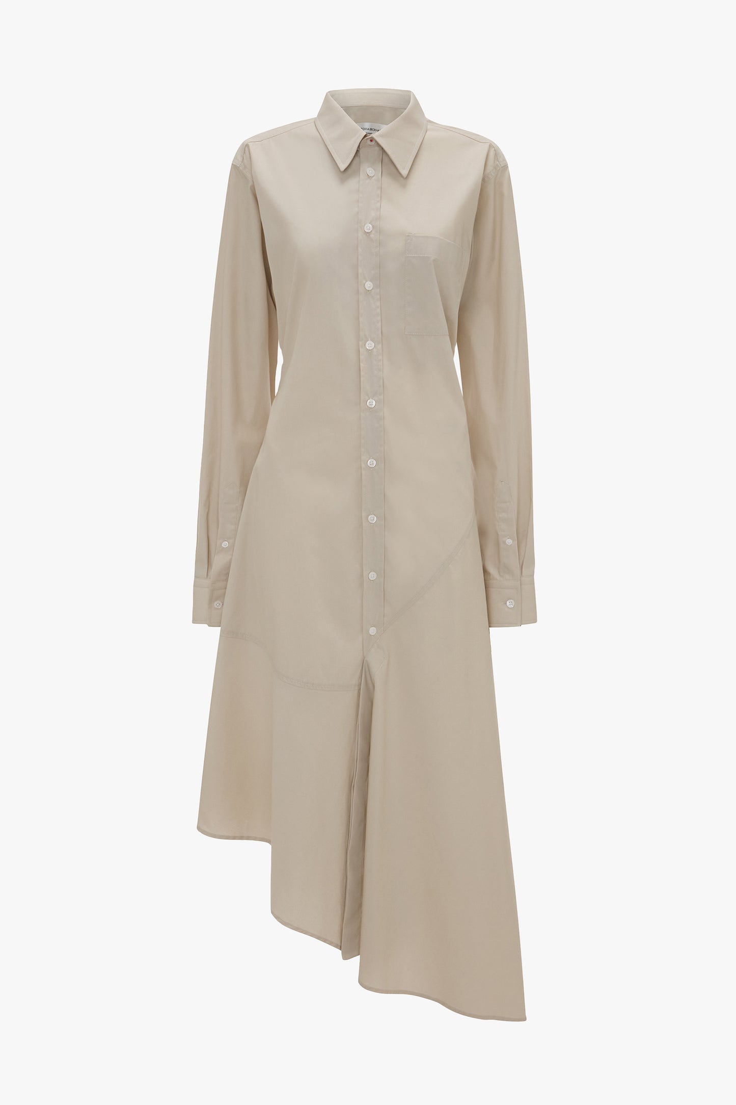 Panelled Shirt Dress In Pumice