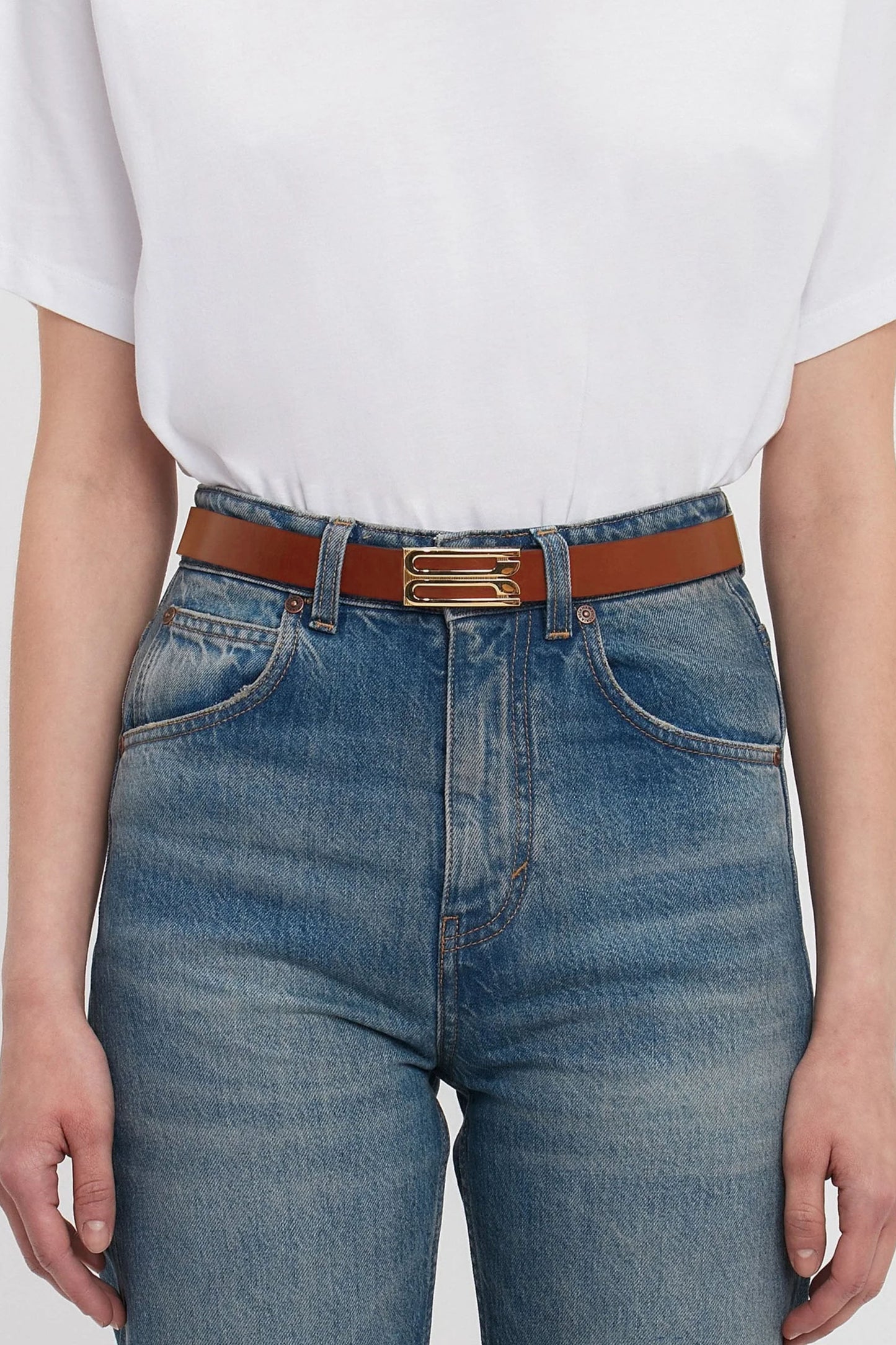 Dorian Belt In Tan Glossed Leather