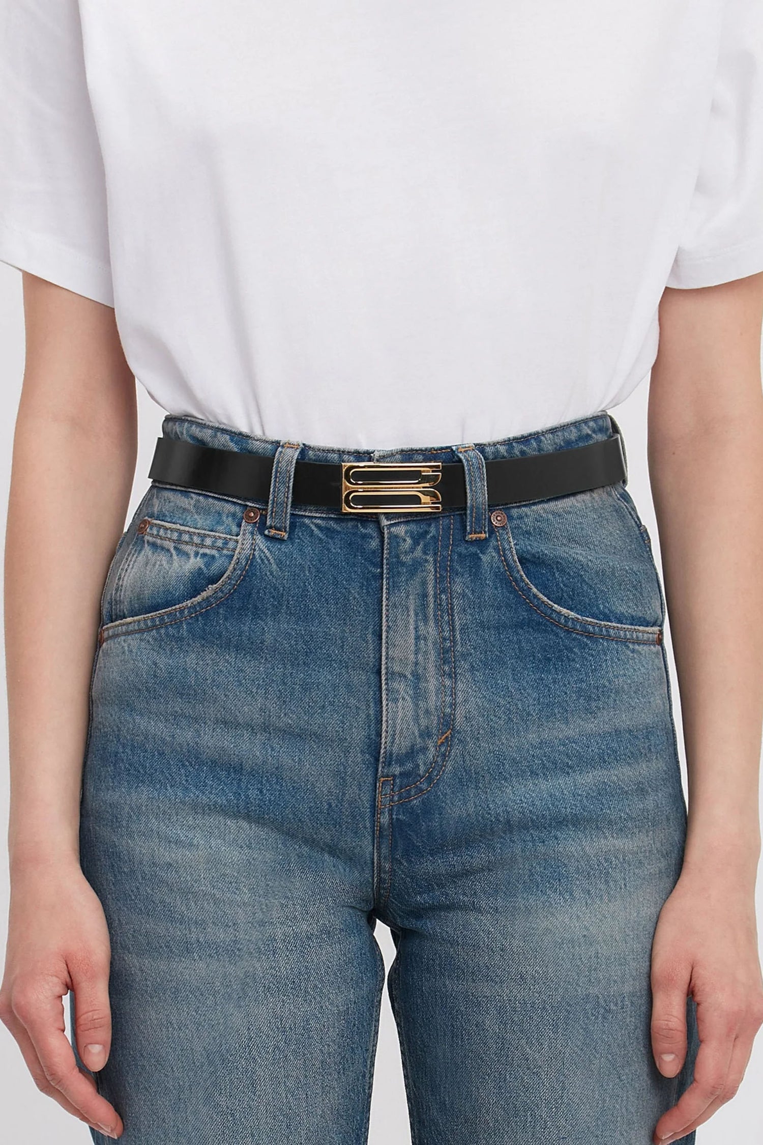 Dorian Belt In Black Glossed Leather