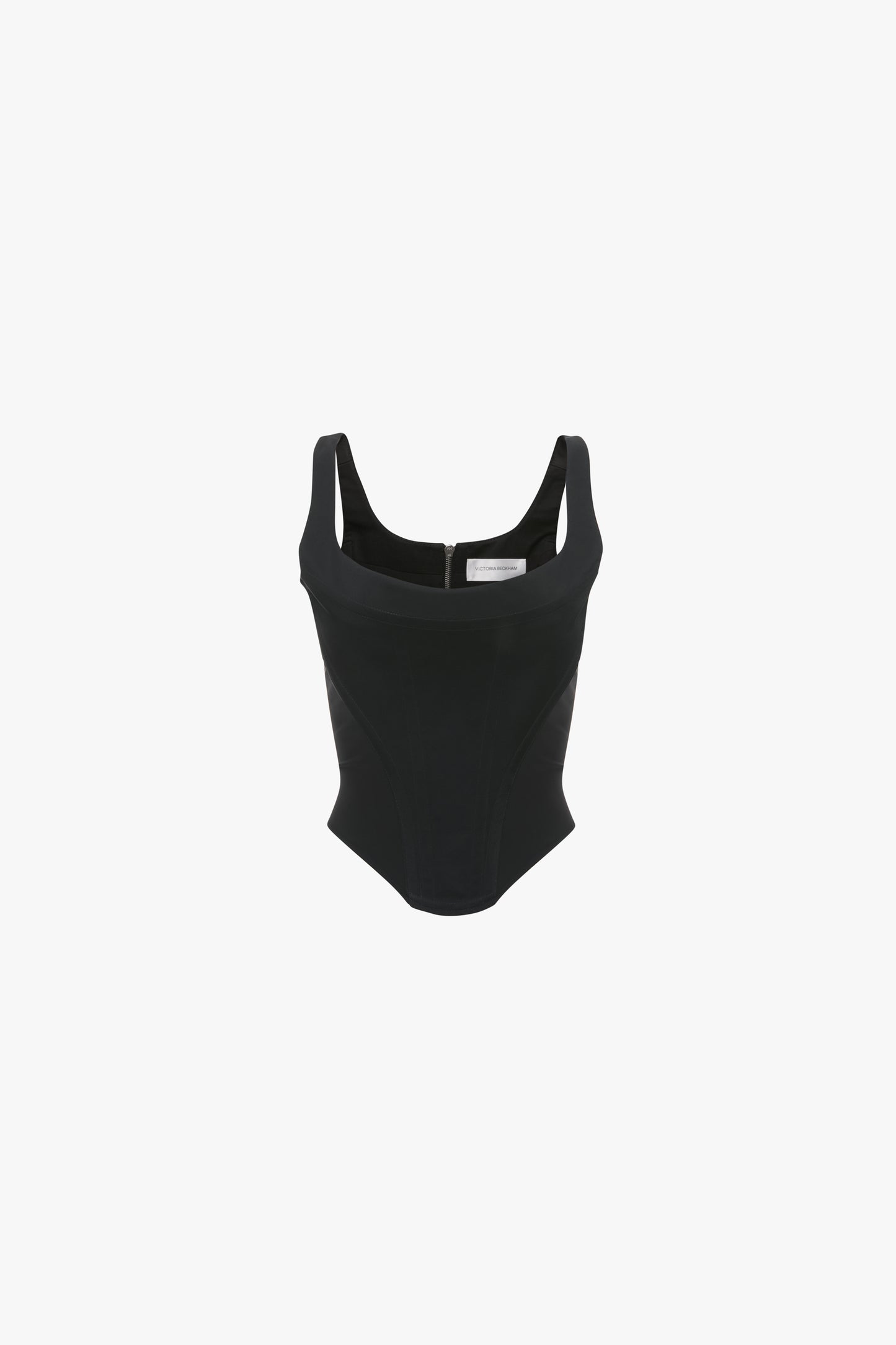 Side Panel Corset Top In Black