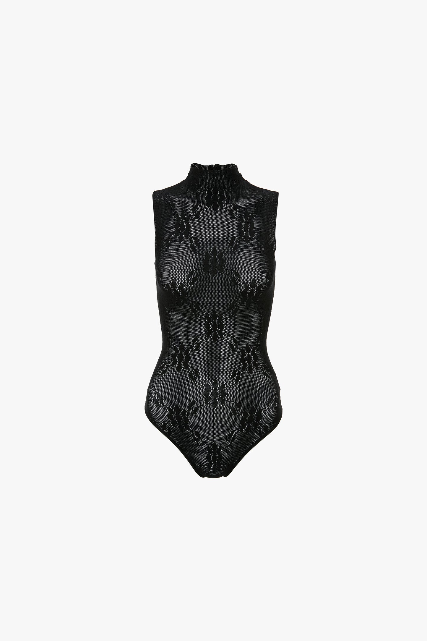 High Neck Bodysuit In Black
