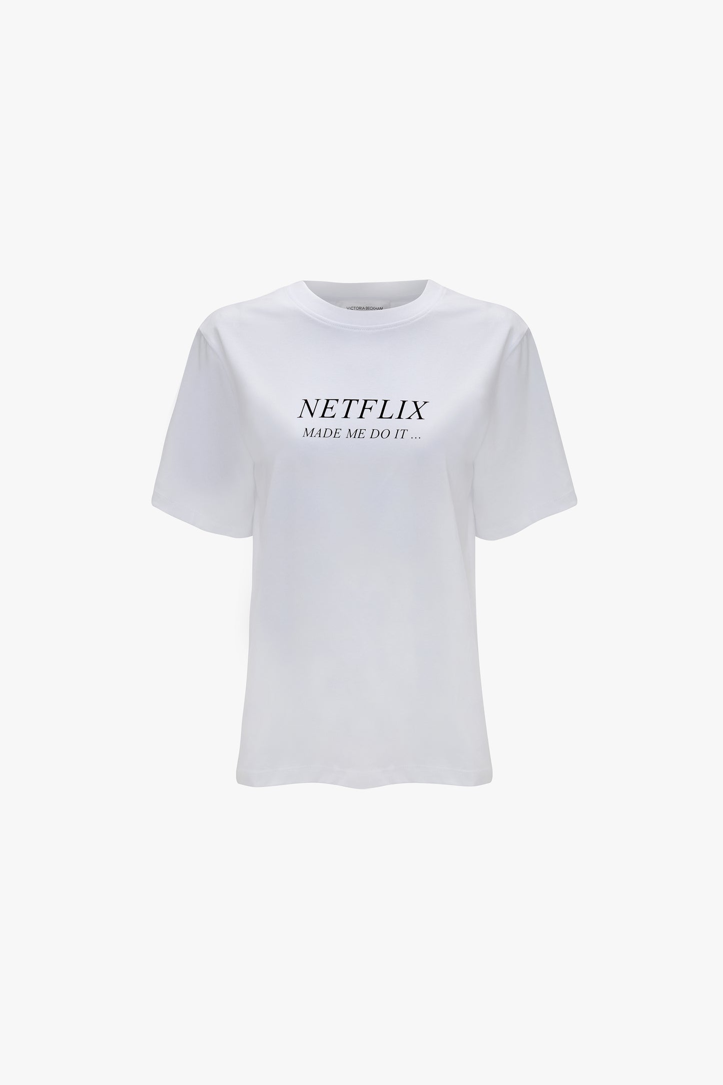 Netflix Made Me Do It' Slogan T-Shirt In White