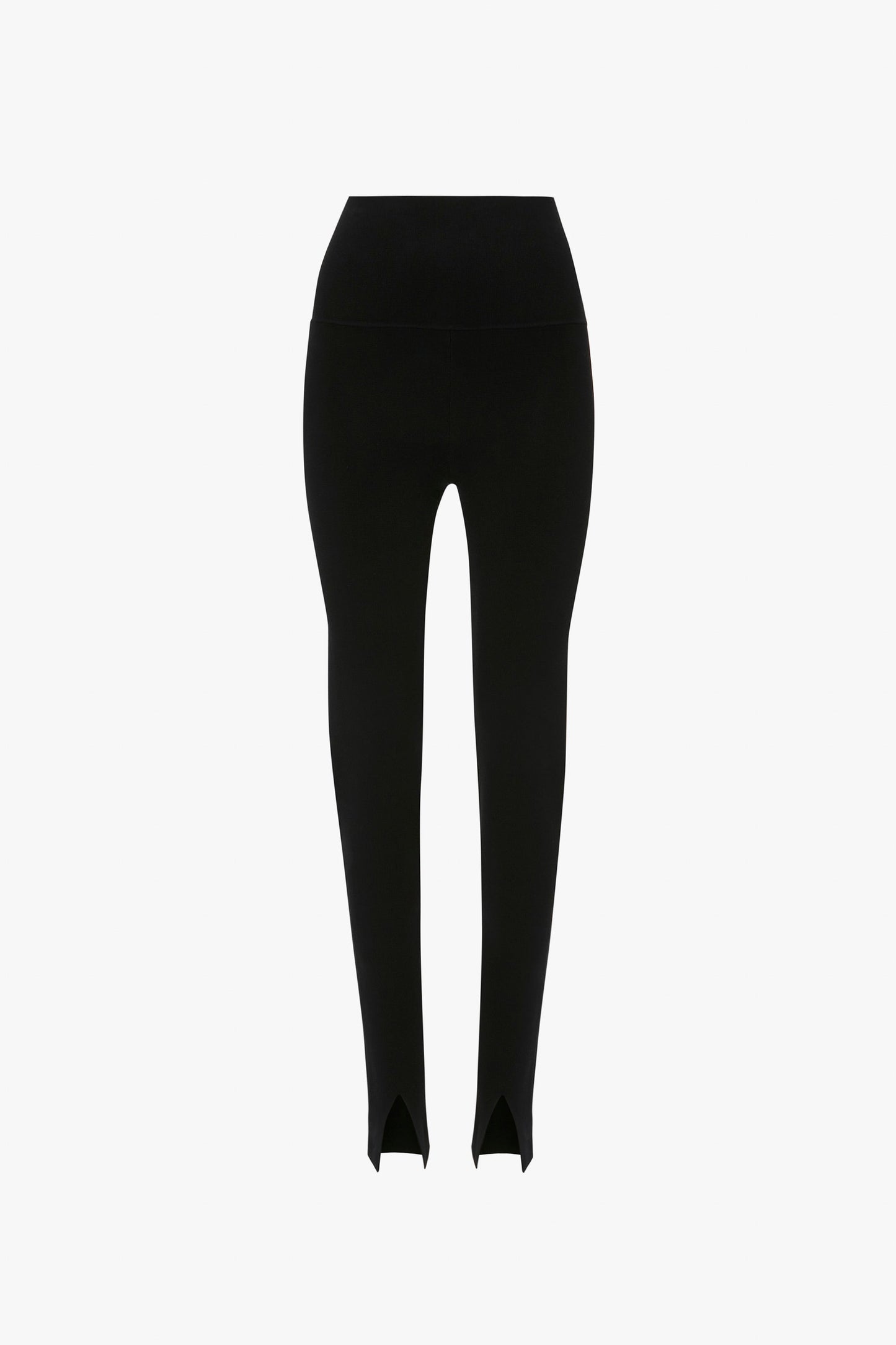 Split Front Leggings In Black