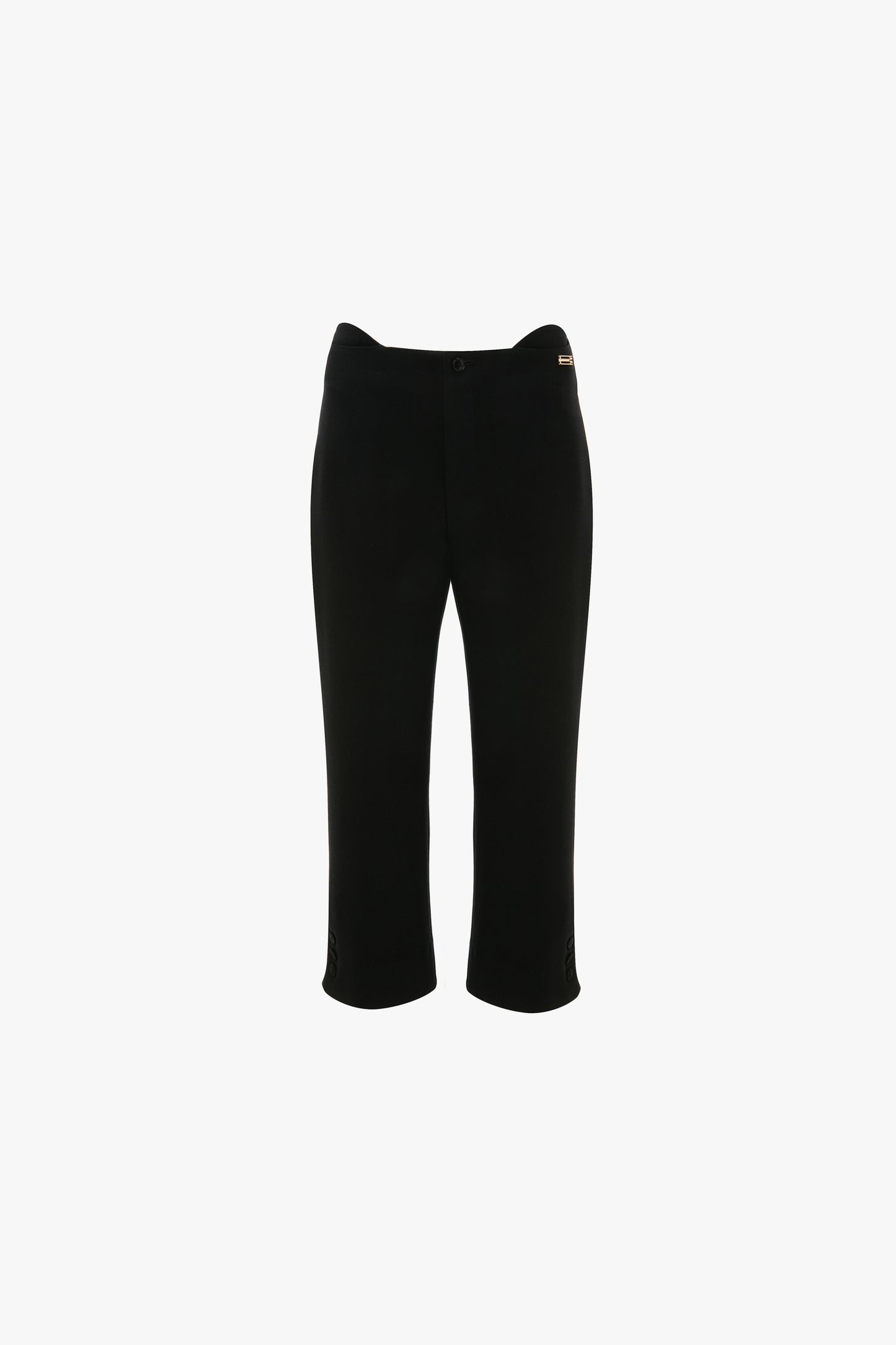 Tab Detail Cropped Trouser In Black