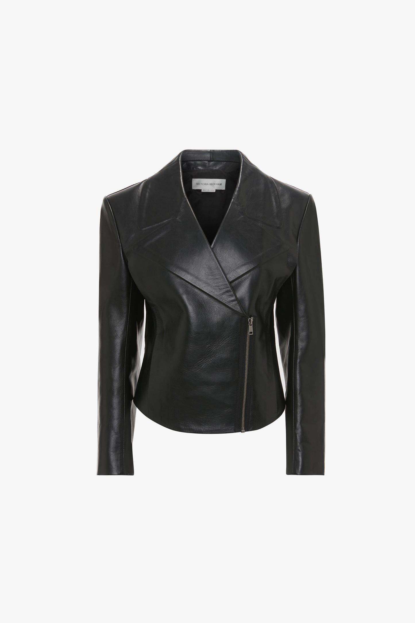 Leather Biker Jacket In Black