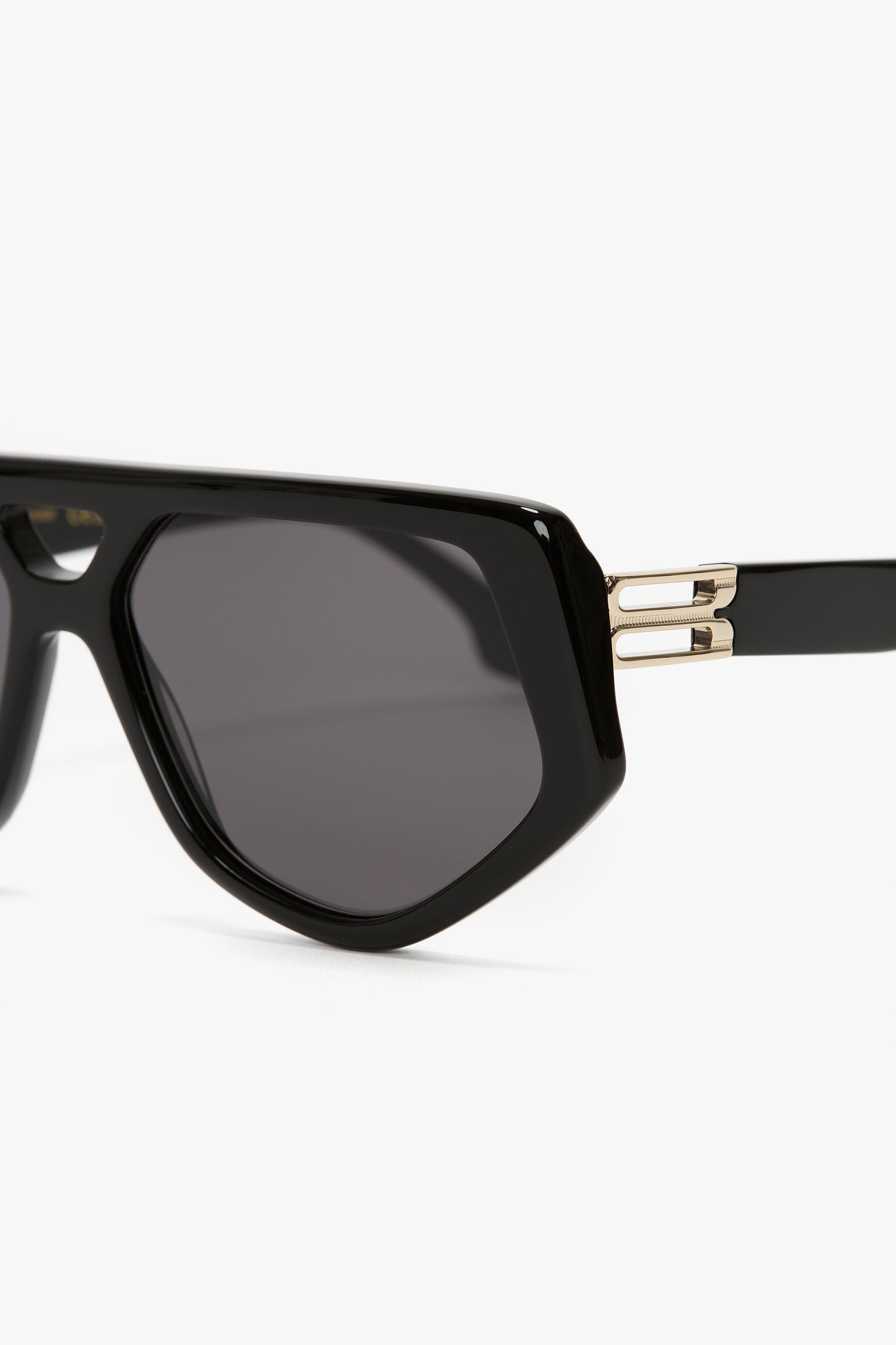 Double Bridge Dorian Logo Sunglasses In Black