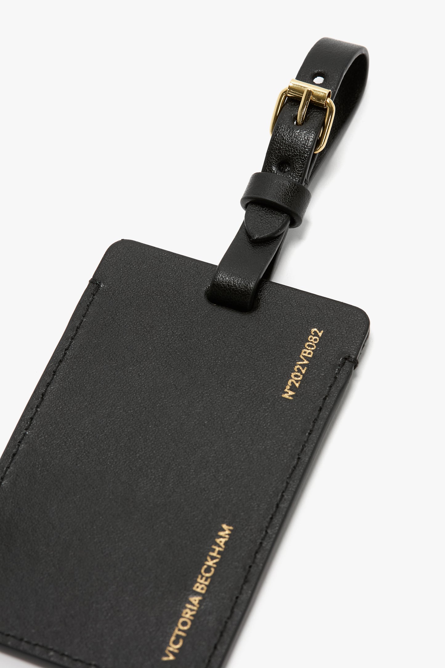 Luggage Tag In Black Leather