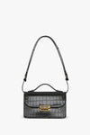 Mini Dorian Bag In Black Croc Embossed Leather