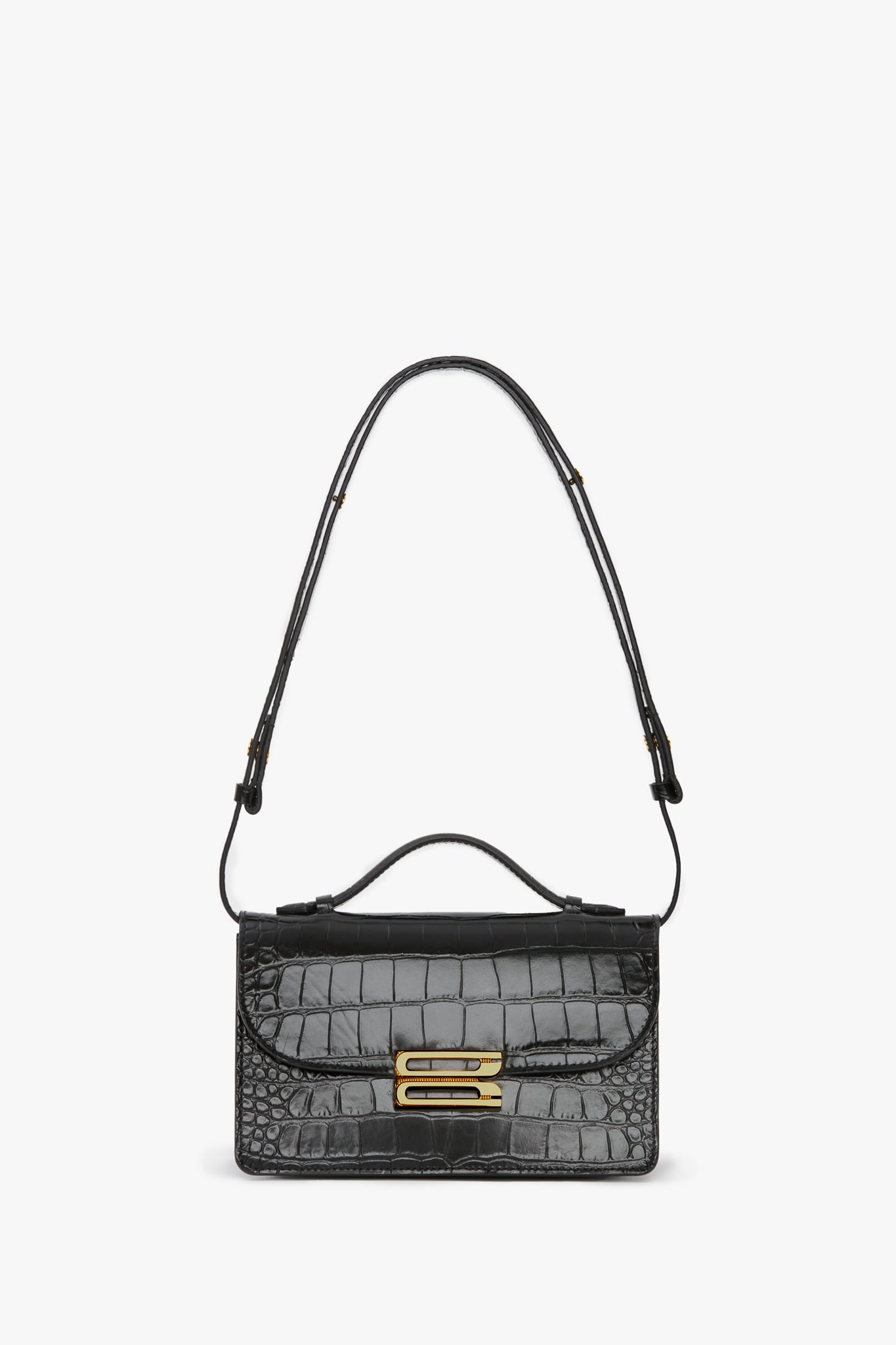 Small Dorian Bag In Embossed Black Leather