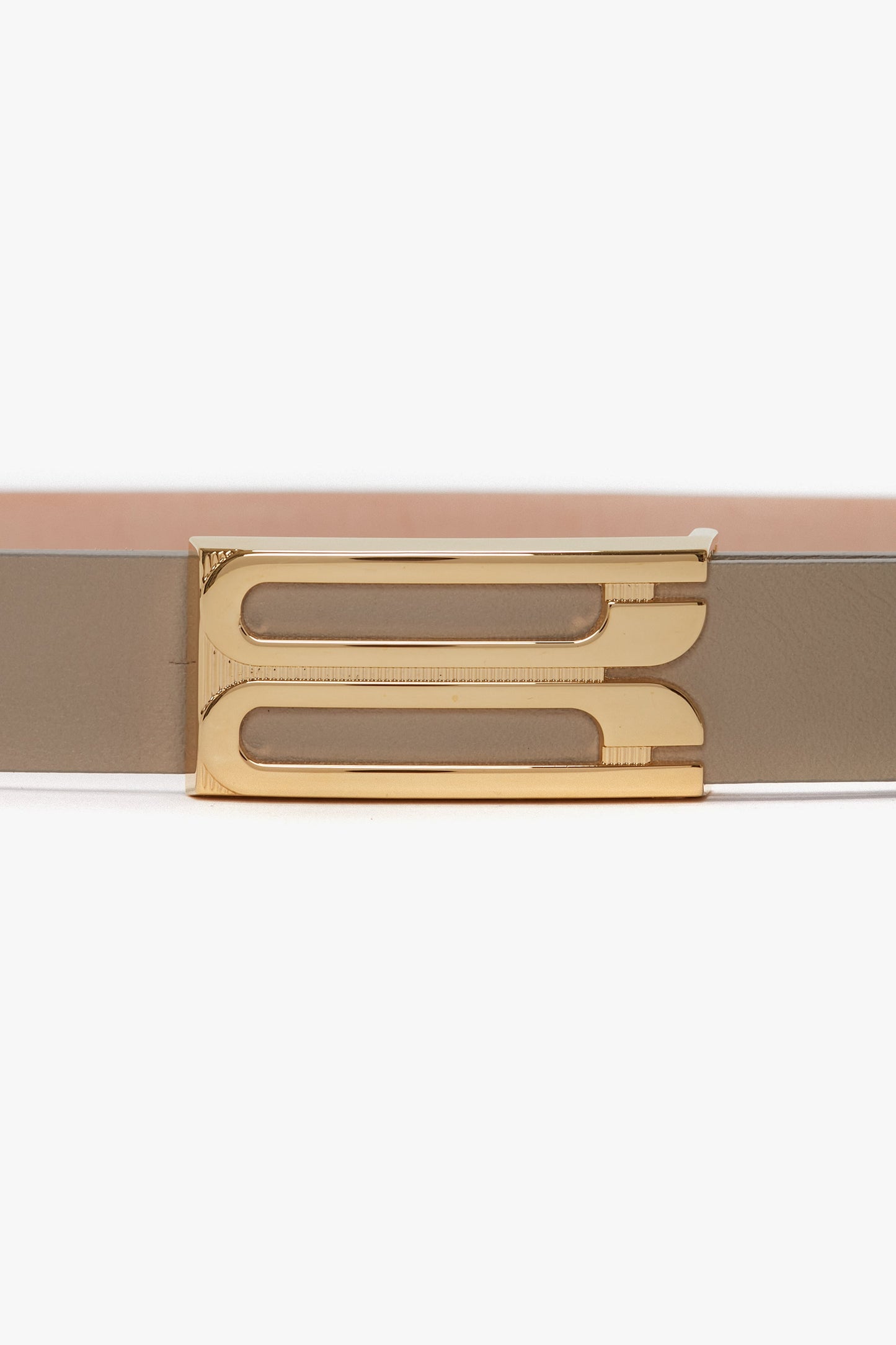 Exclusive Frame Belt In Beige Leather