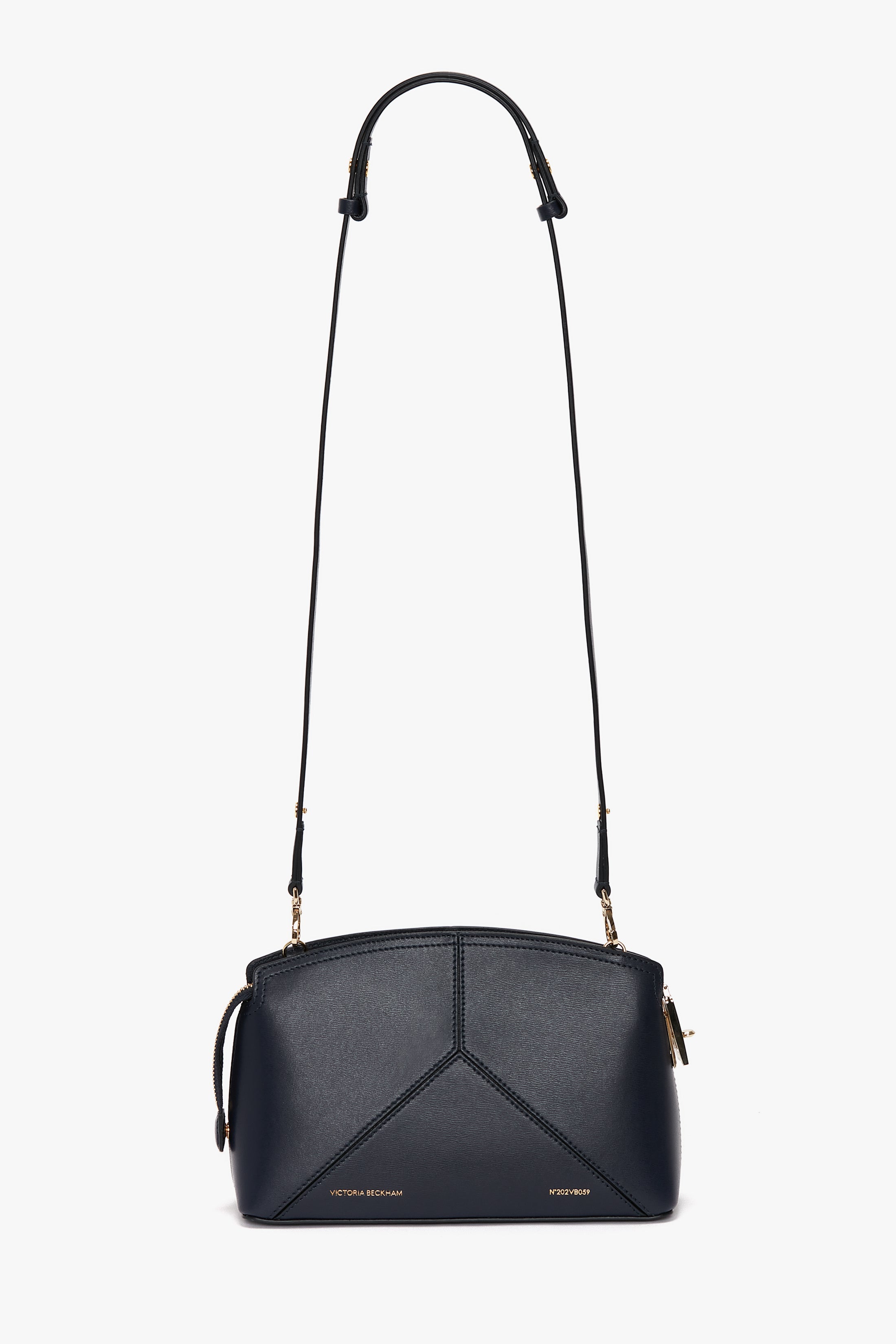 【Victoria Beckham】ミニレザーショルダーバッグ Victoria Crossbody Bag In Navy Leather – Victoria Beckham Int