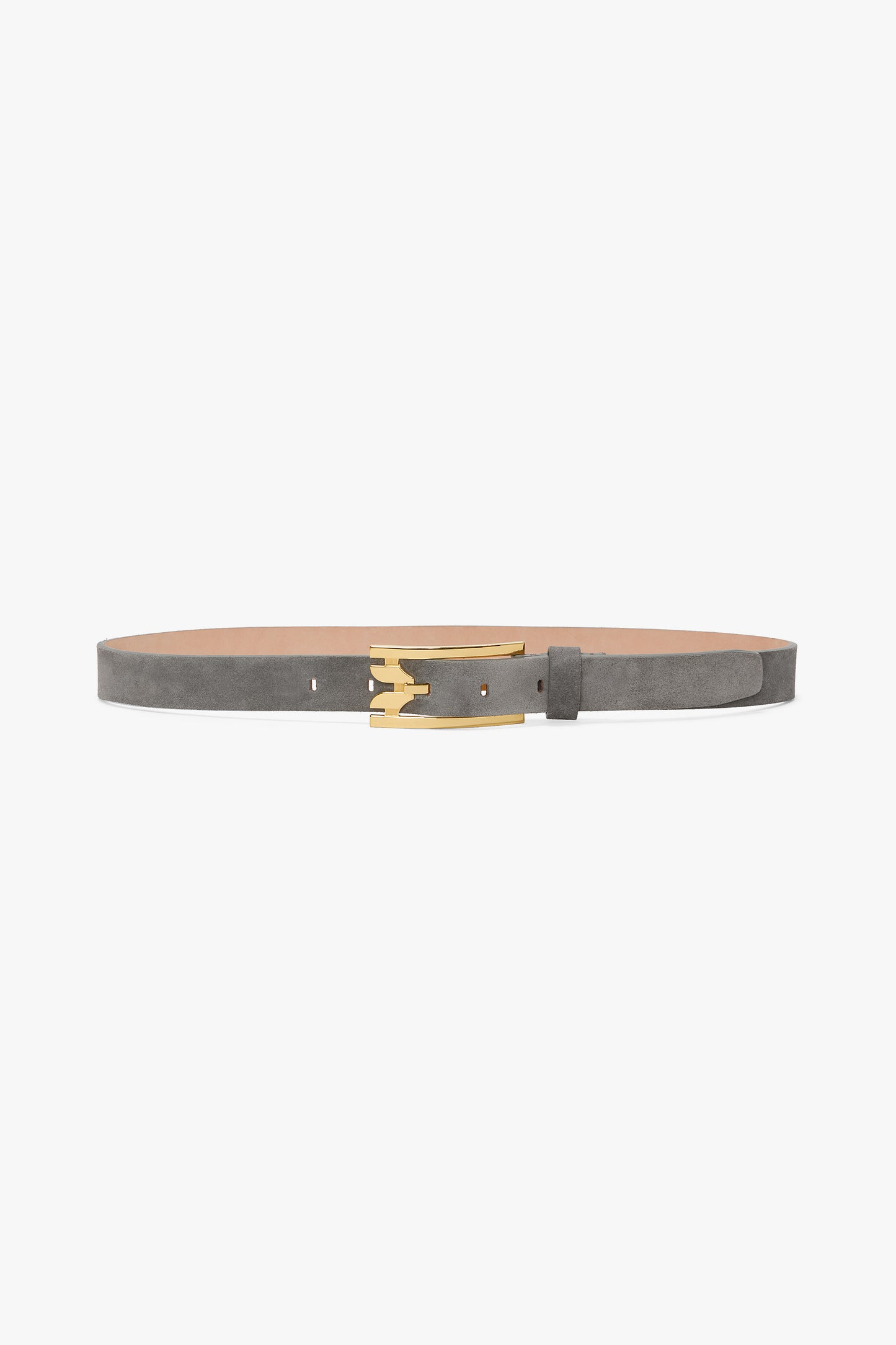 Dorian Pin-Buckle Belt In Pebble Grey Suede