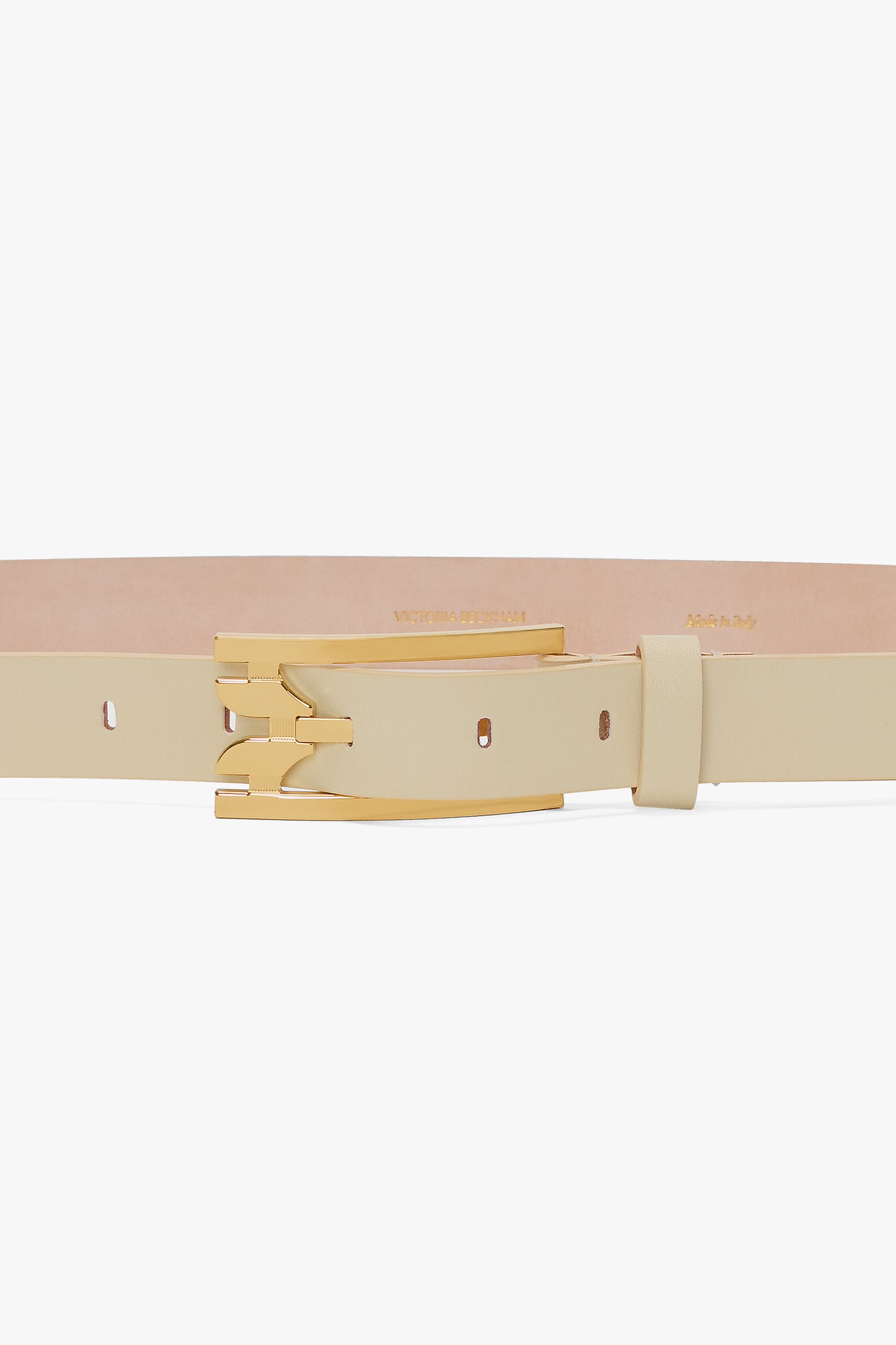 Dorian Pin-Buckle Belt In Ivory Smooth Leather