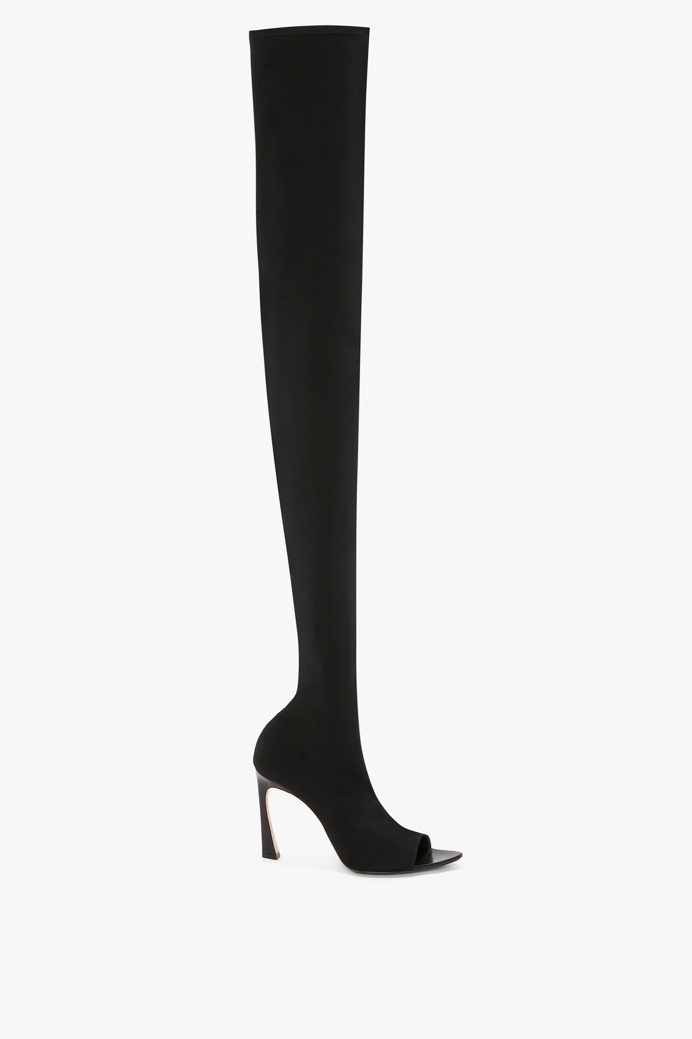 Black peep toe 2024 over the knee boots