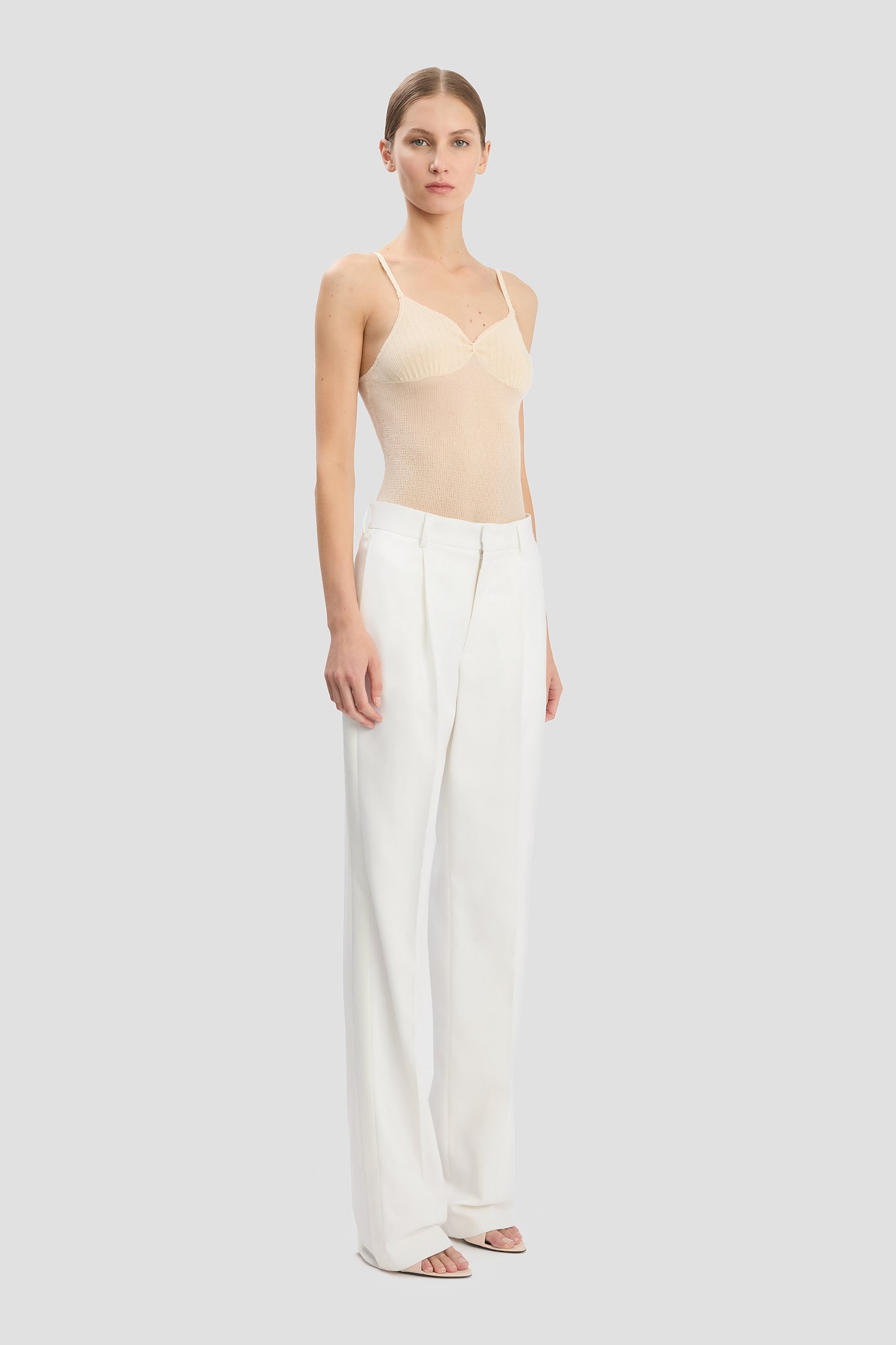 Tailored Straight Leg Trouser In Ivory