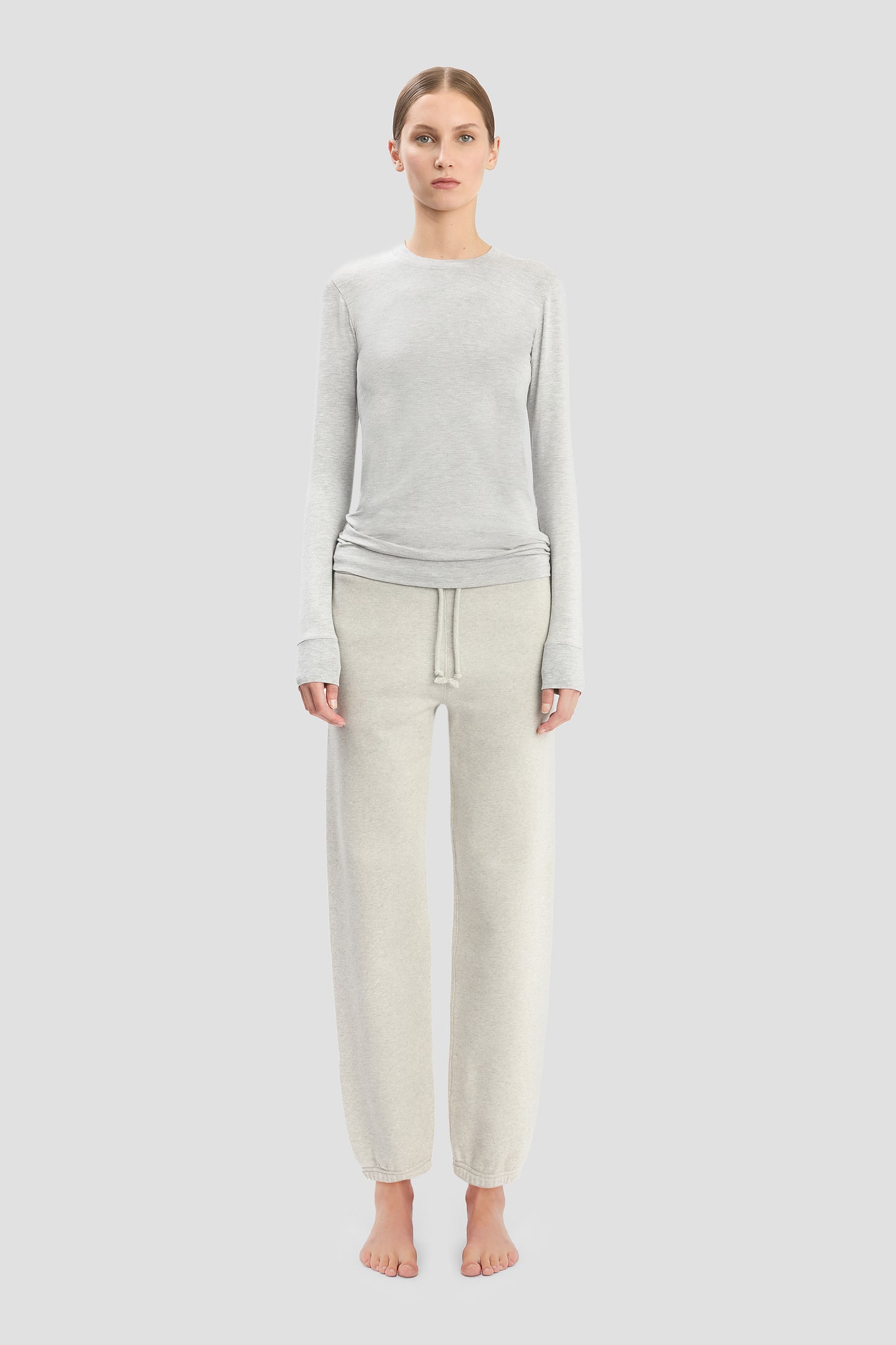 Logo Embroidered Jogger In Grey Marl