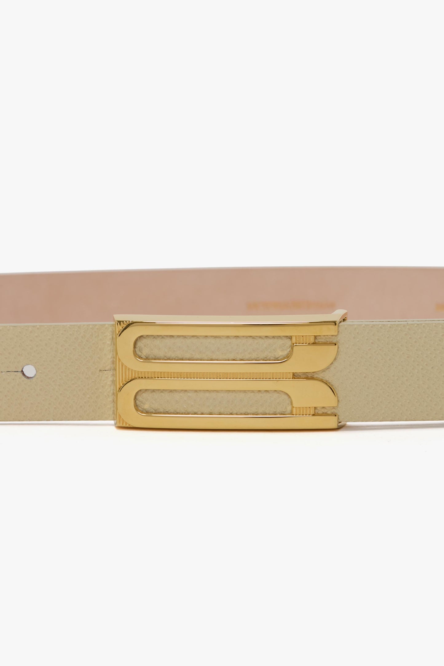 Dorian Belt In Ivory Grained Leather