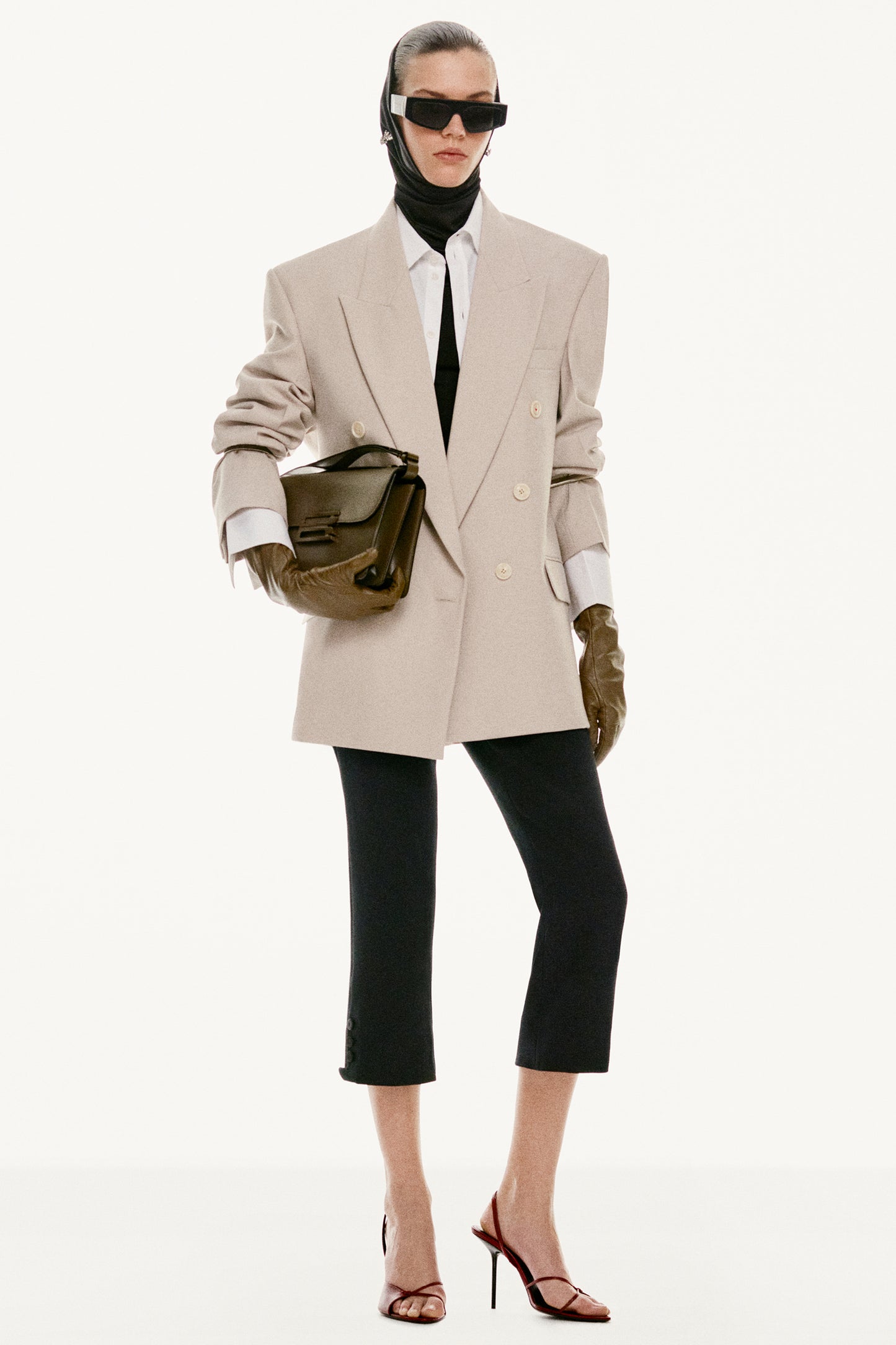 Relaxed Double Breasted Jacket In Pumice