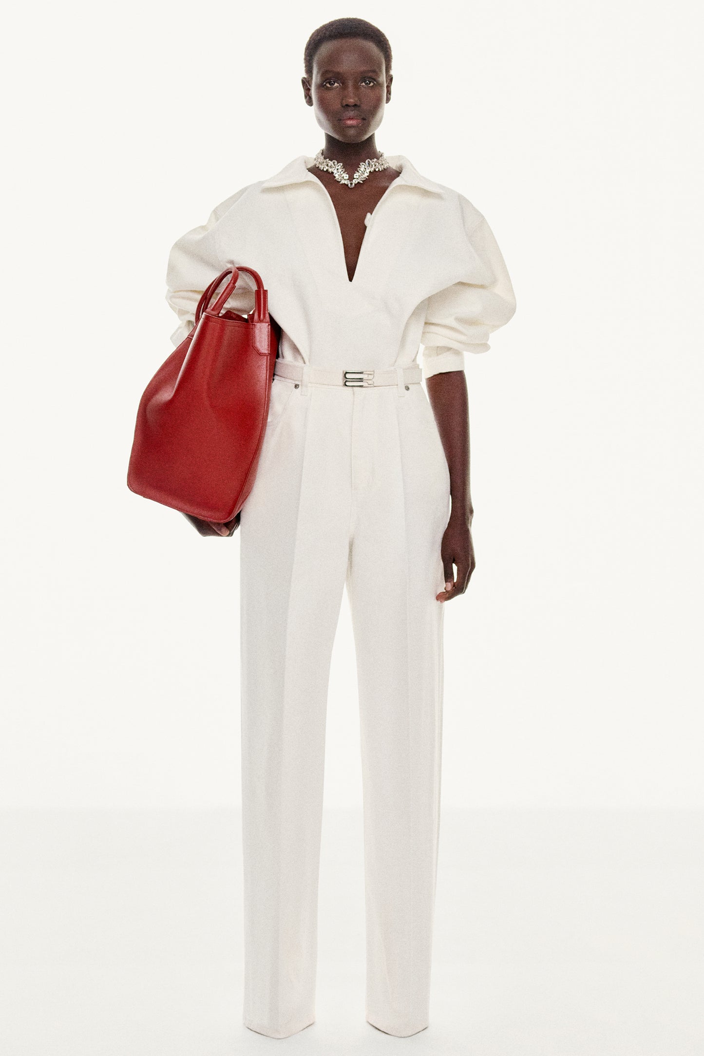 Denim Top In Washed White