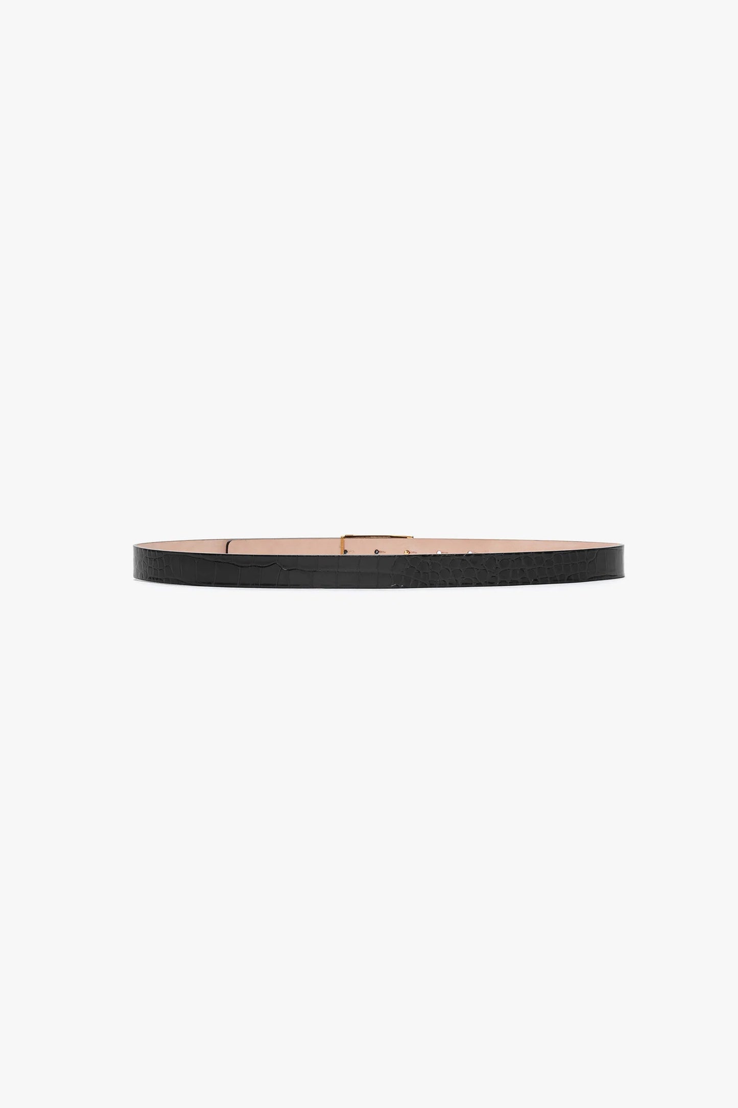 Dorian Belt In Black Croc Embossed Calf Leather
