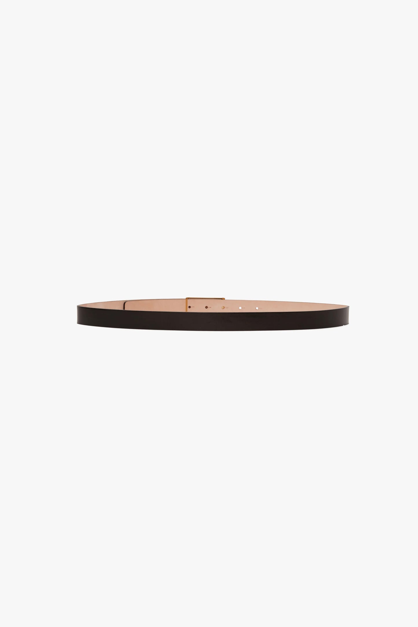 Dorian Belt In Black Glossed Leather