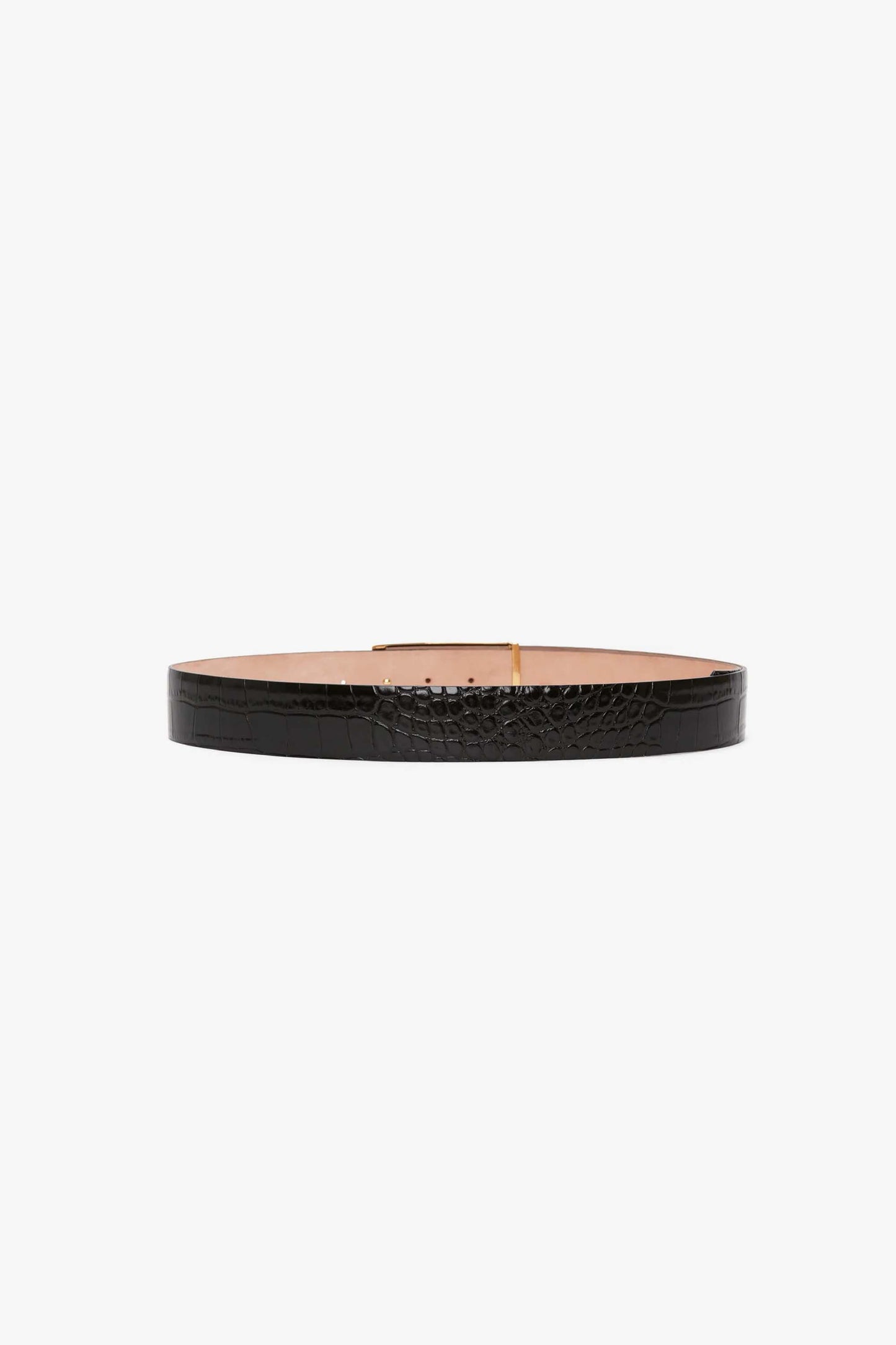 Jumbo Dorian Belt In Black Croc Embossed Calf Leather