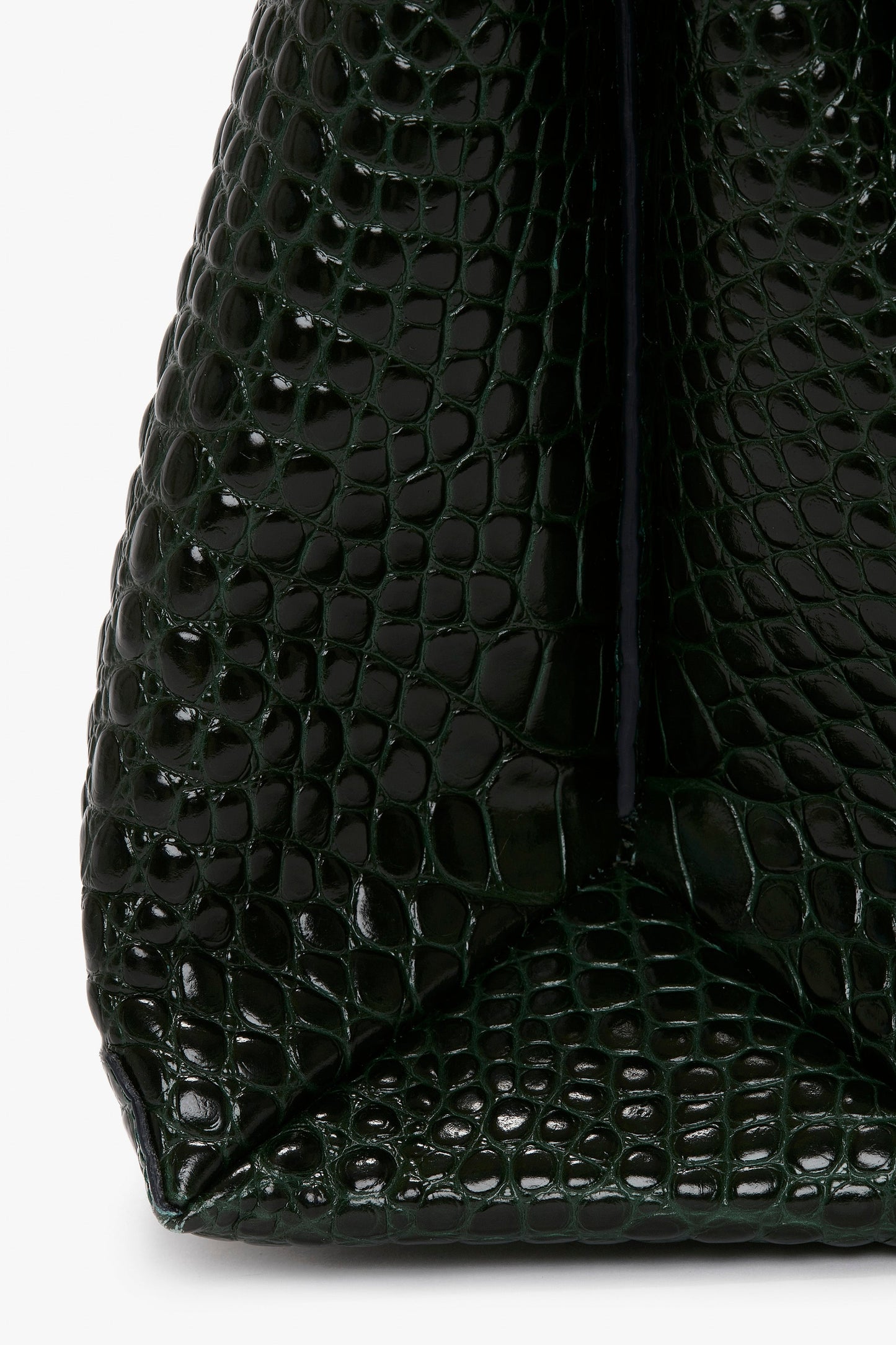 Jumbo Chain Pouch in Dark Forest Croc-Effect Leather