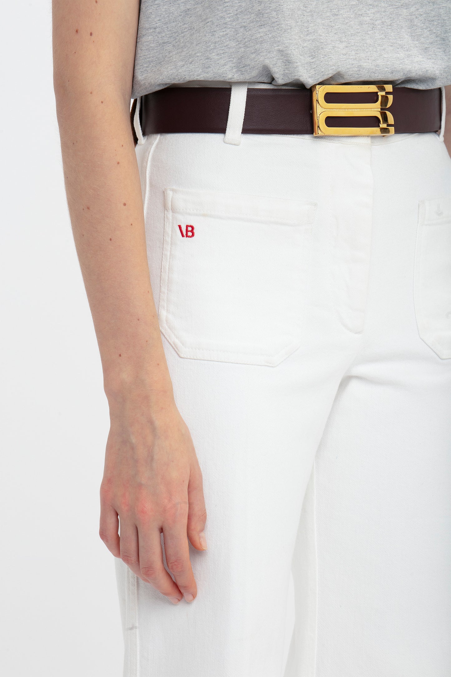 Alina High Waisted Stretch Jean In Washed White