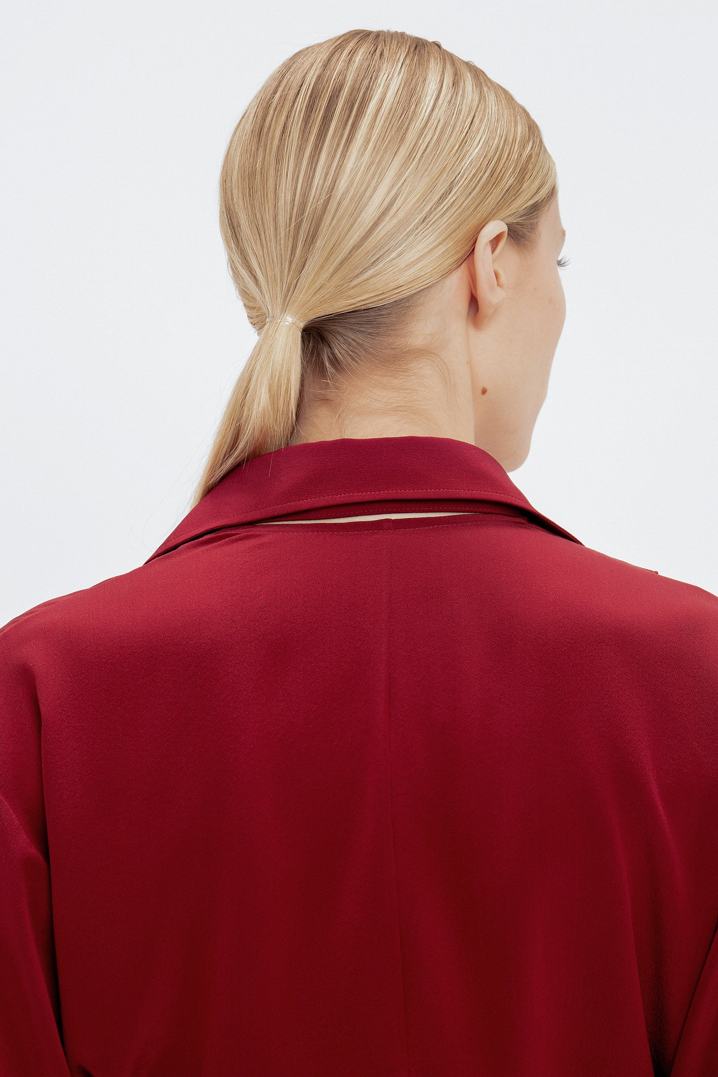 Ruffle Detail Blouse In Oxblood