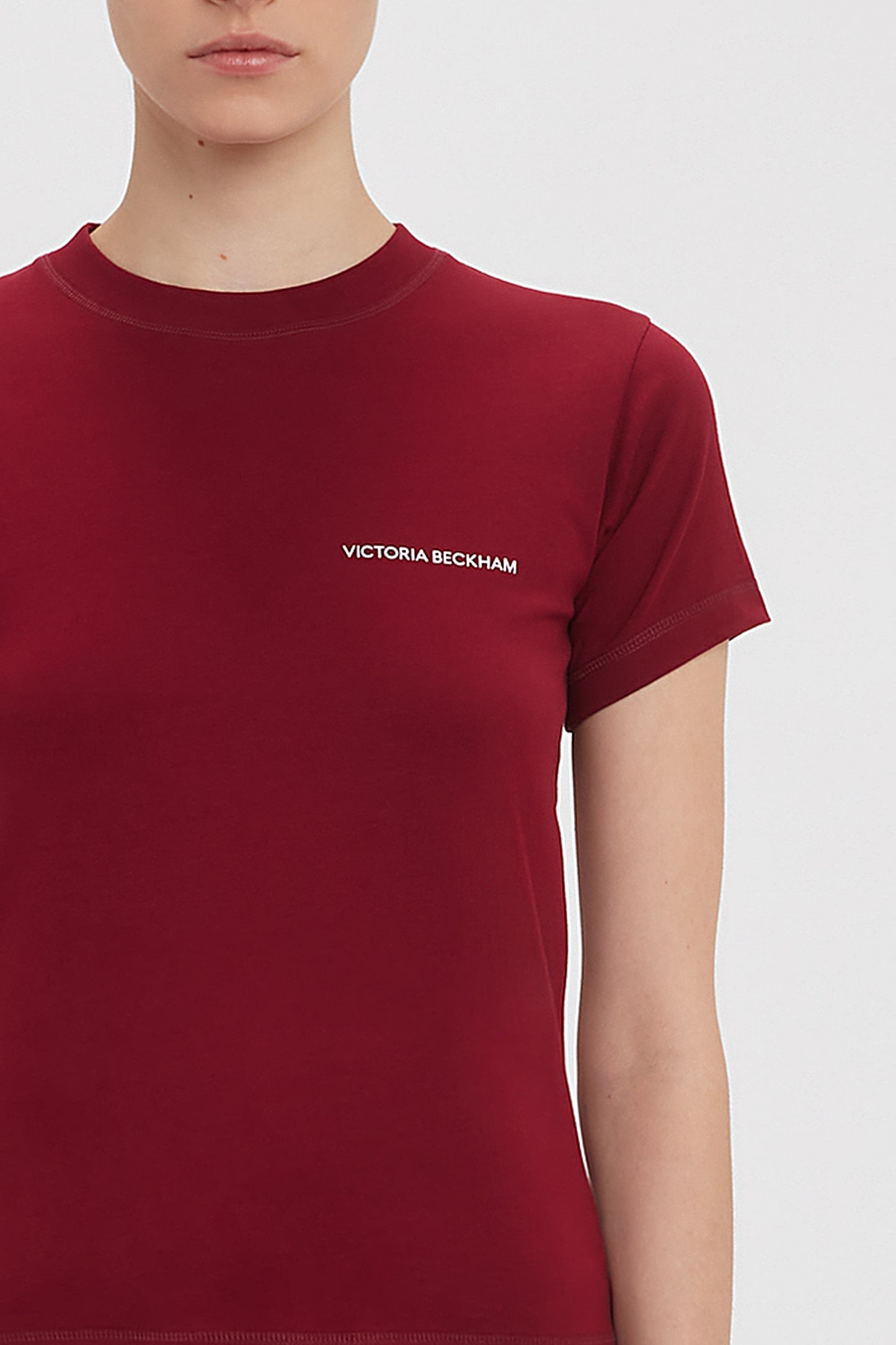 Shrunken Logo Tee In Oxblood