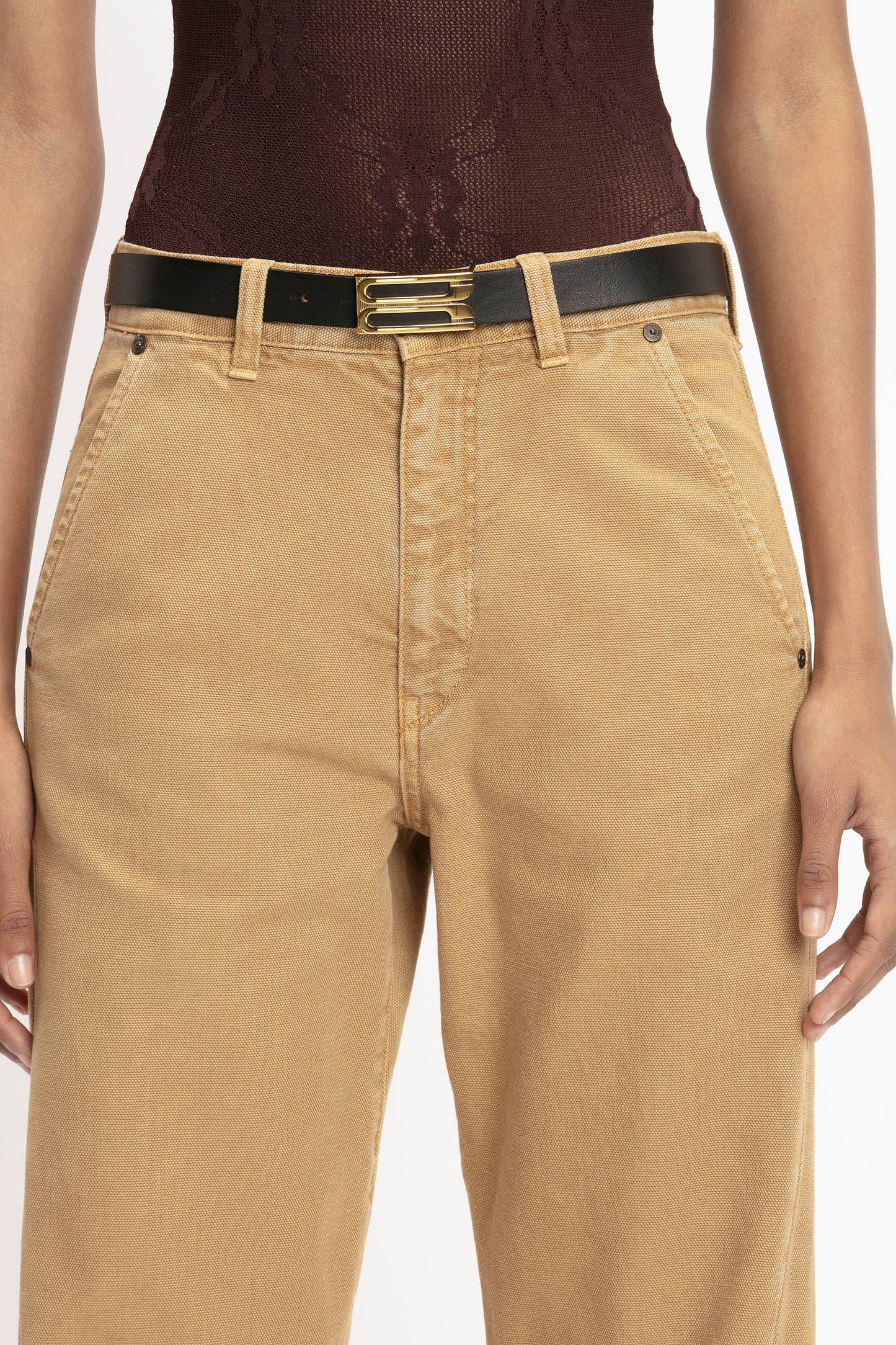 Twisted Slouch Jean In Beige