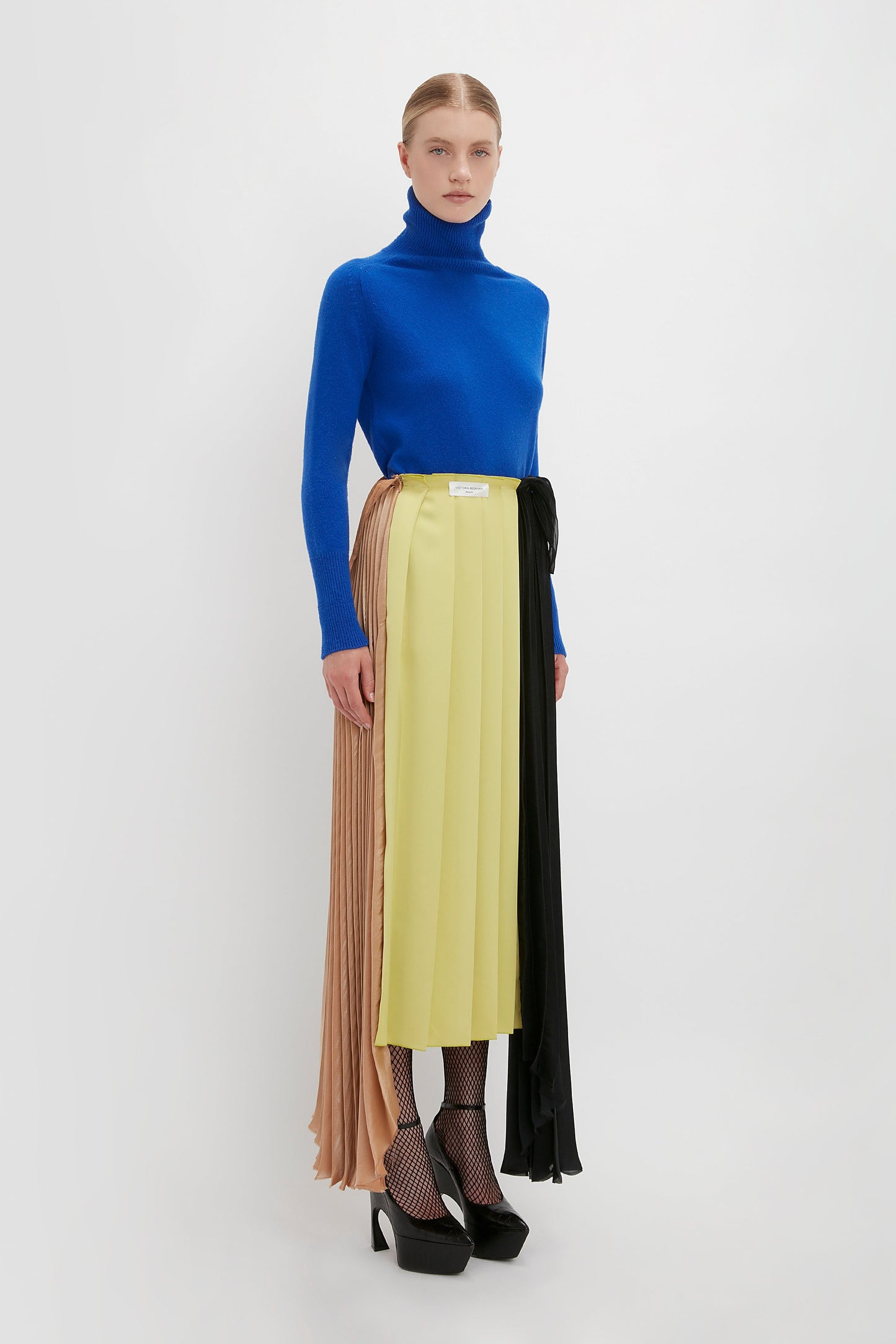 Polo Neck Jumper In Sapphire Blue