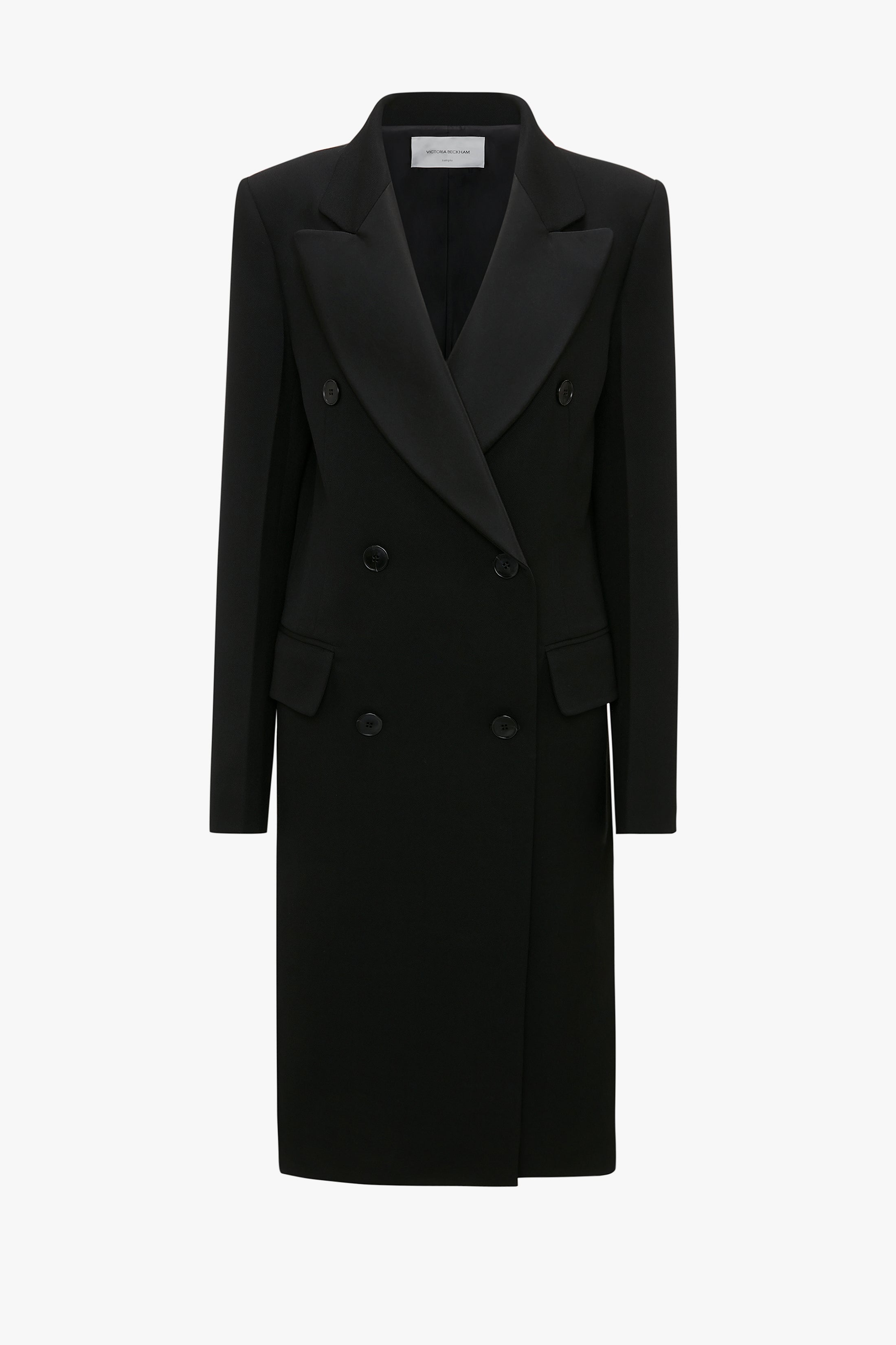 Double Breasted Tuxedo Coat in Black – Victoria Beckham