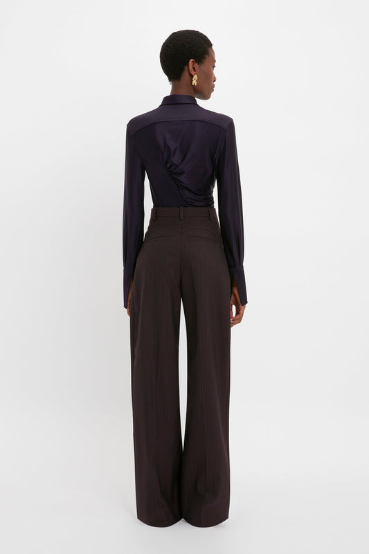 Ruffle Detail Shirt In Blackberry