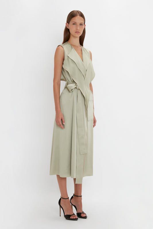 Trench Dress In Sage