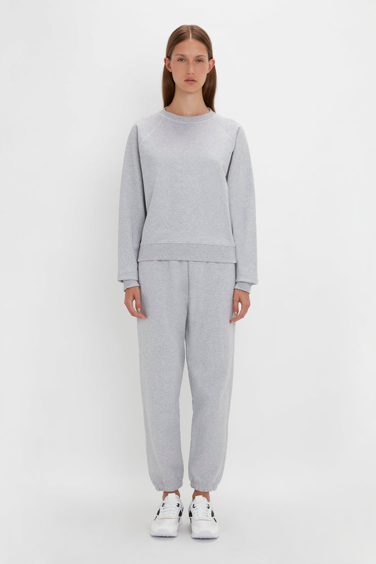 Football Joggers In Grey Marl