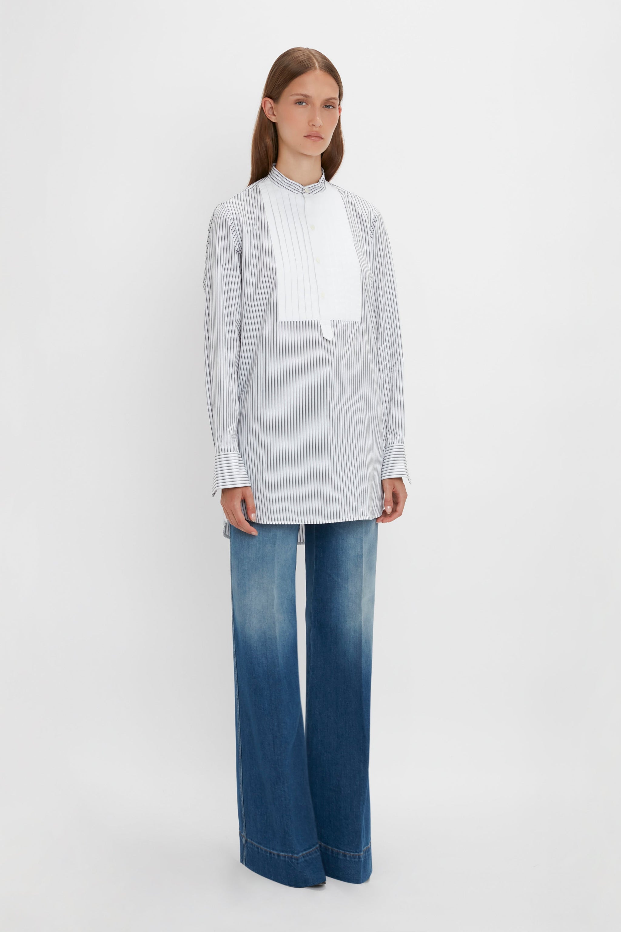 Tuxedo Bib Shirt in Black and Off-White – Victoria Beckham