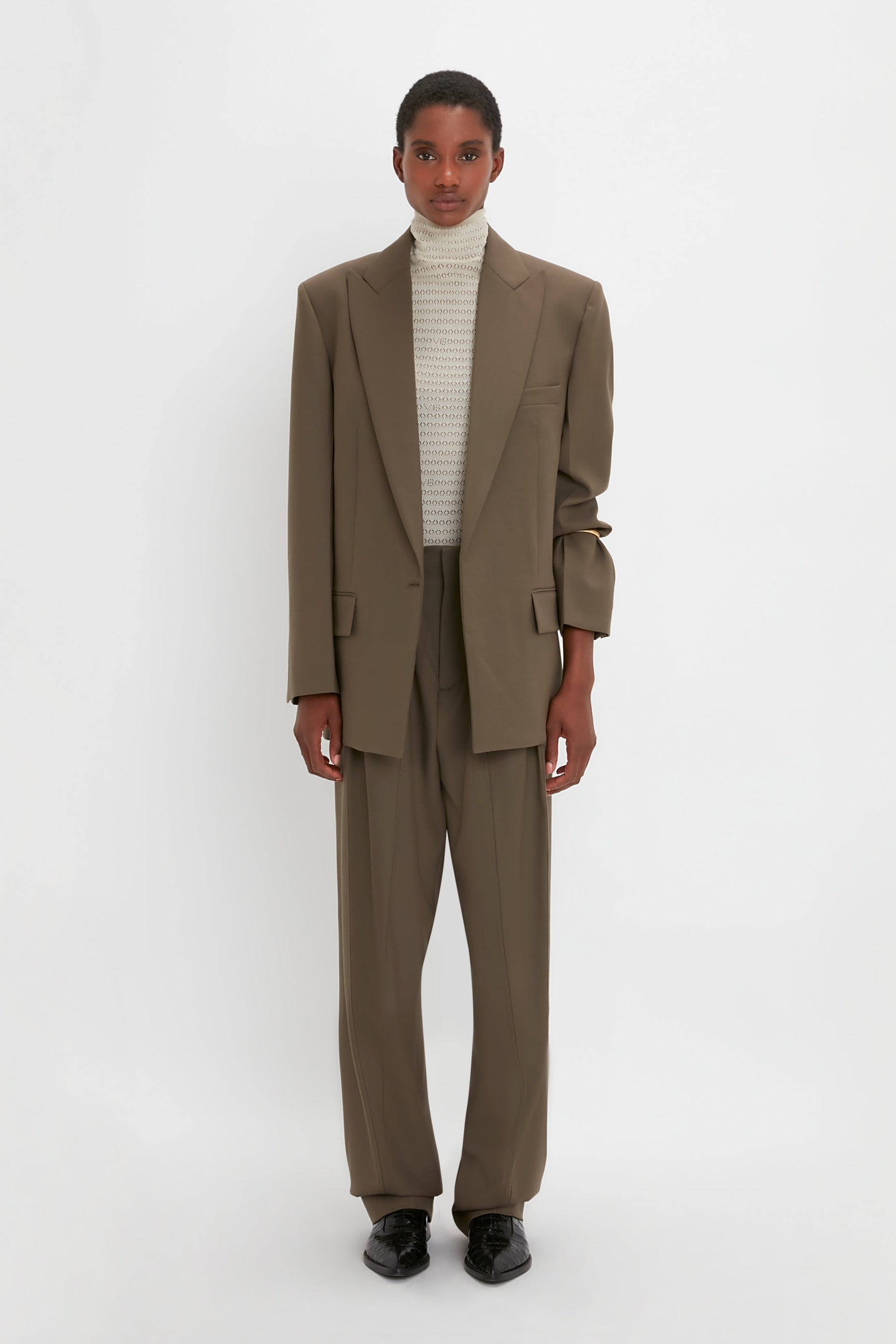 Peak Lapel Jacket In Oregano