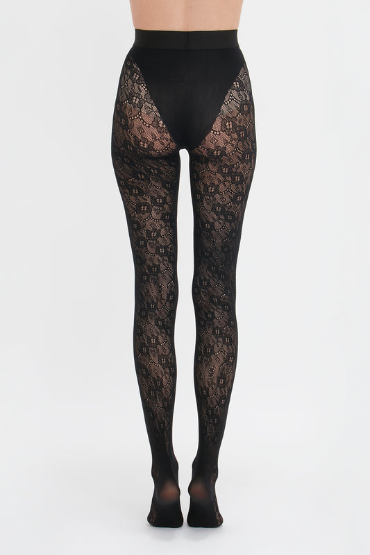 Exclusive VB Monogram Lace Tights In Black