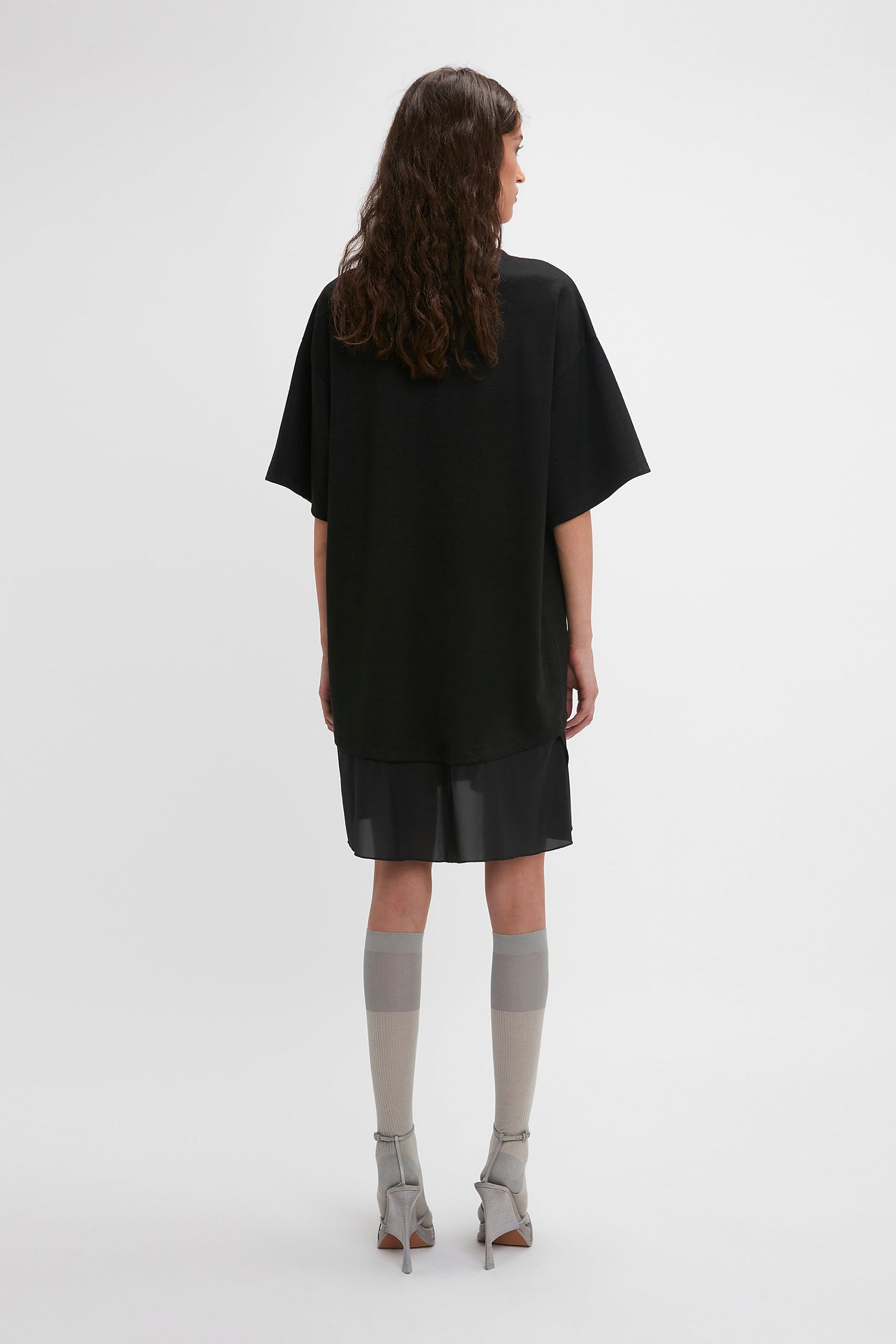 Frame Cut Out T Shirt Dress In Black Victoria Beckham