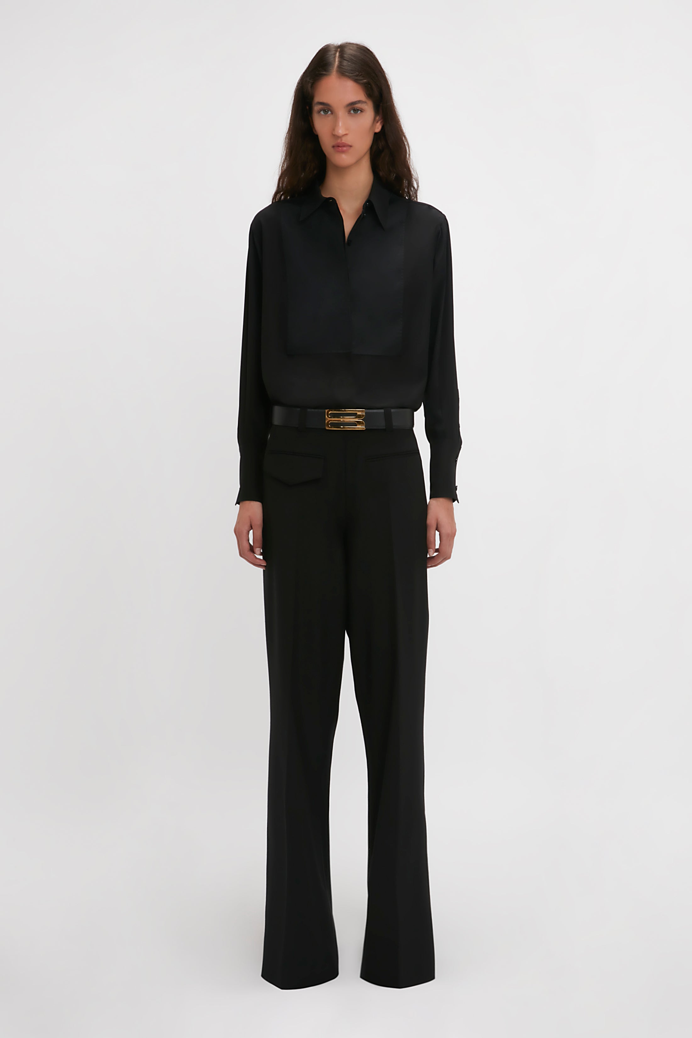 Reverse Front Trouser In Black – Victoria Beckham