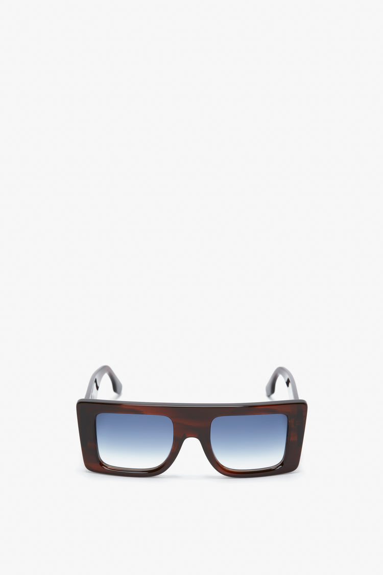 Oversized Frame Sunglasses In Brown Horn