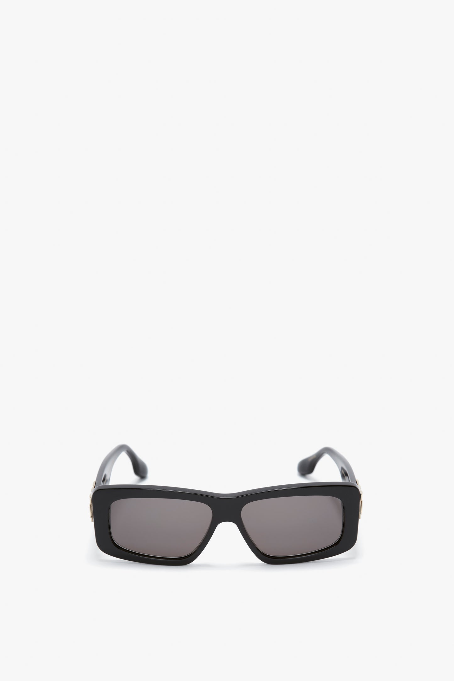 Chain Detail Rectangular Frame Sunglasses In Black